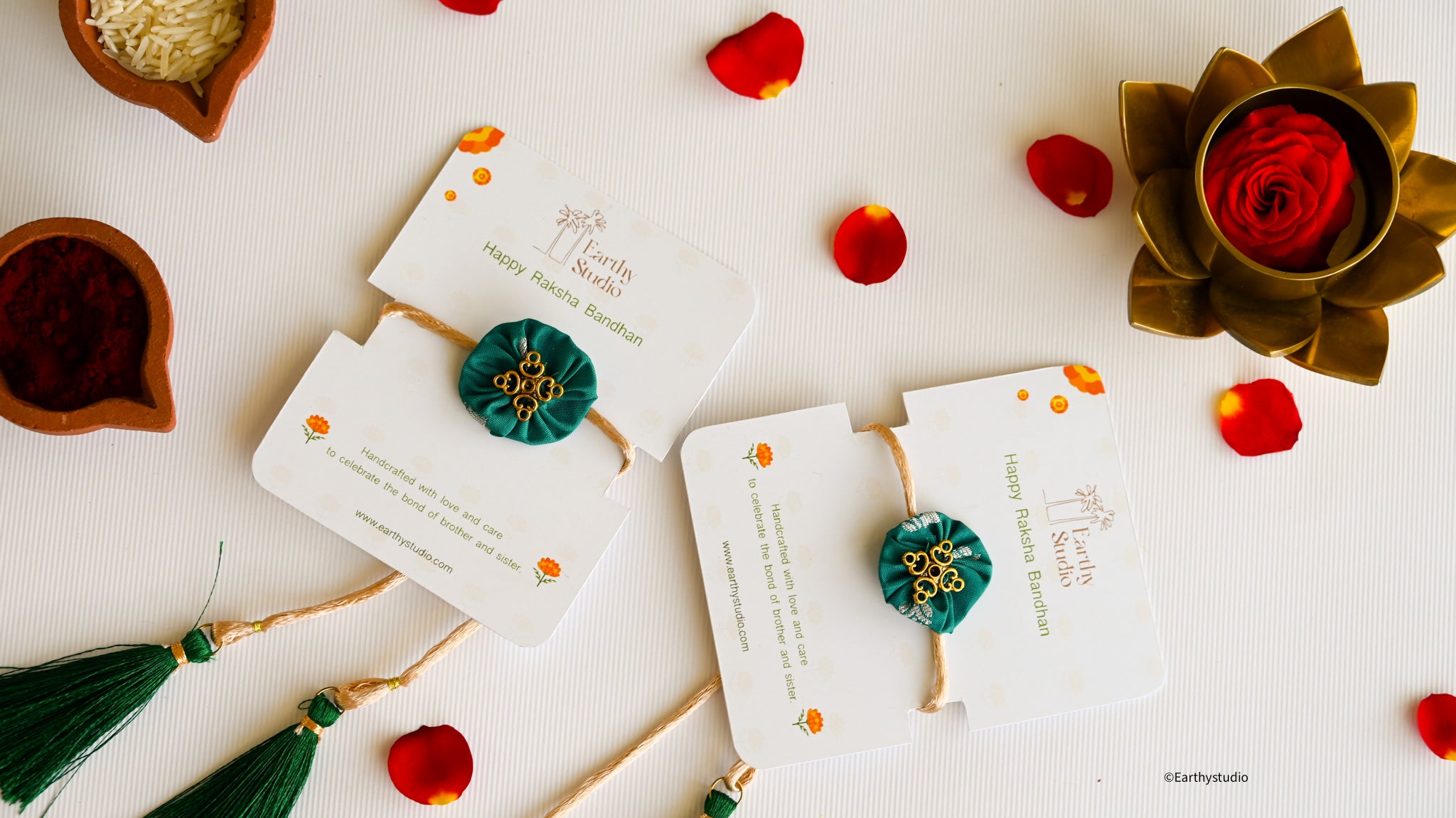 Handmade-Rakhi-Green-Flower