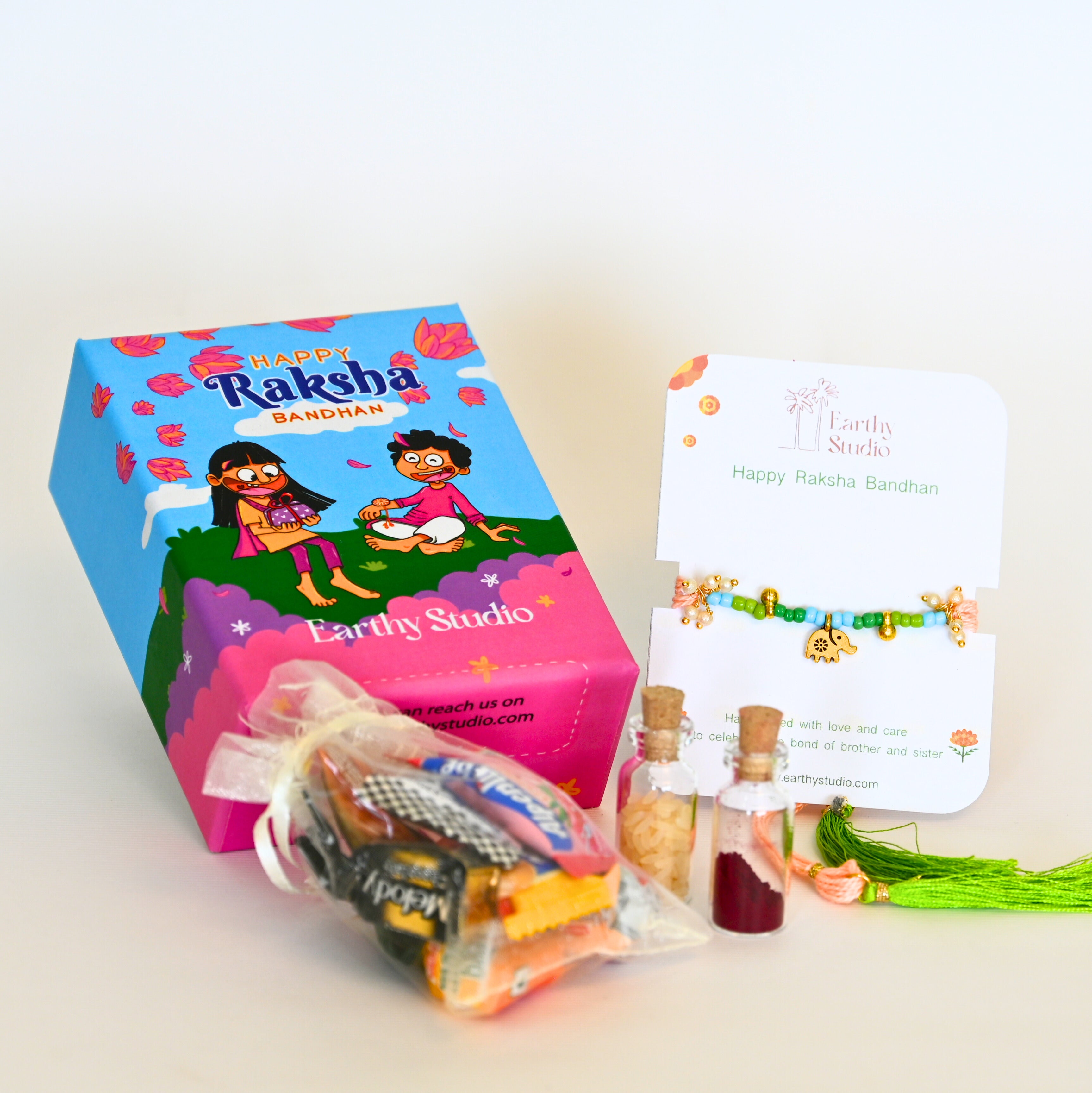 Elephant Charm Rakhi Mini Gift Box
