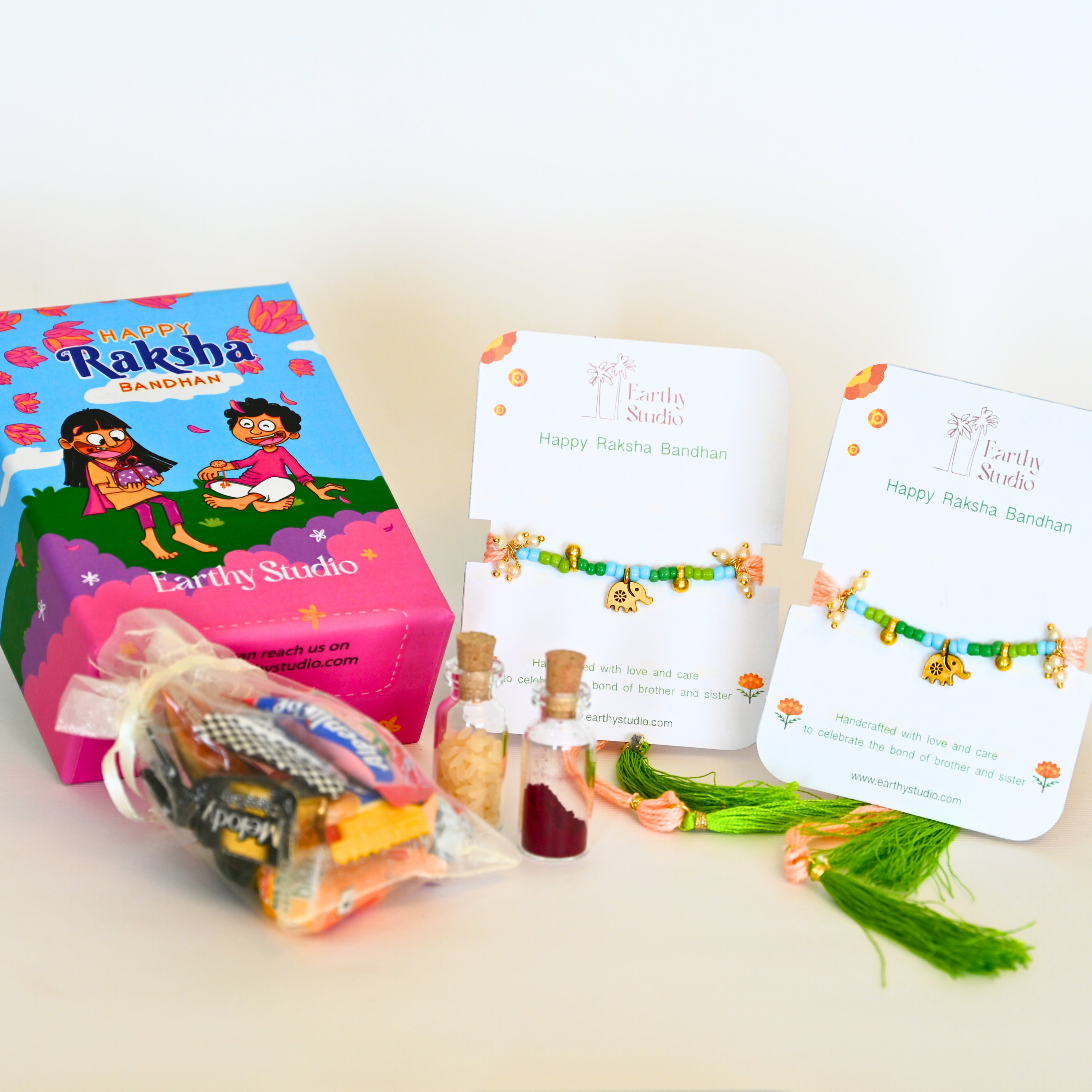 Elephant Charm Rakhi Mini Gift Box