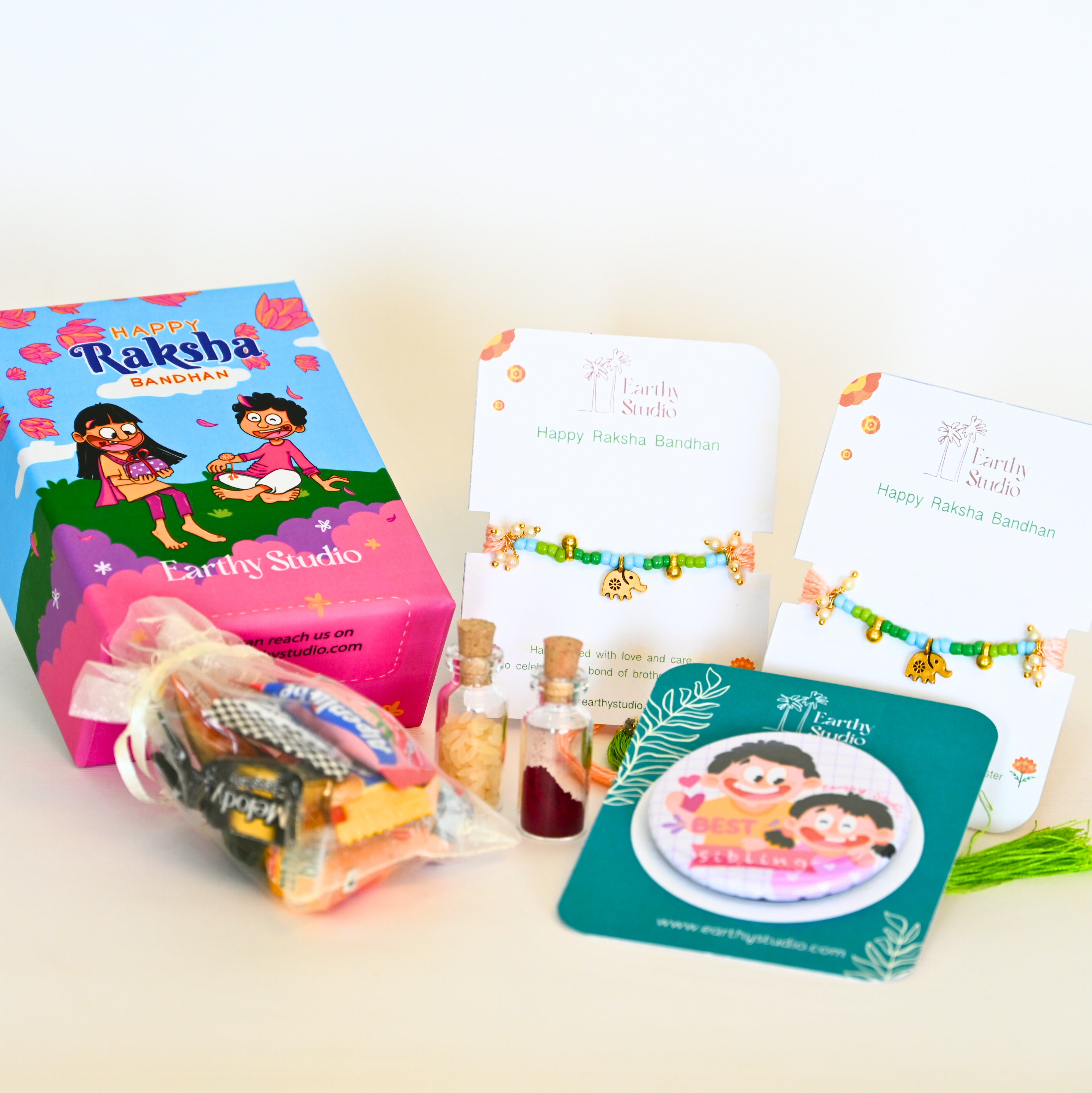 Elephant Charm Rakhi Mini Gift Box