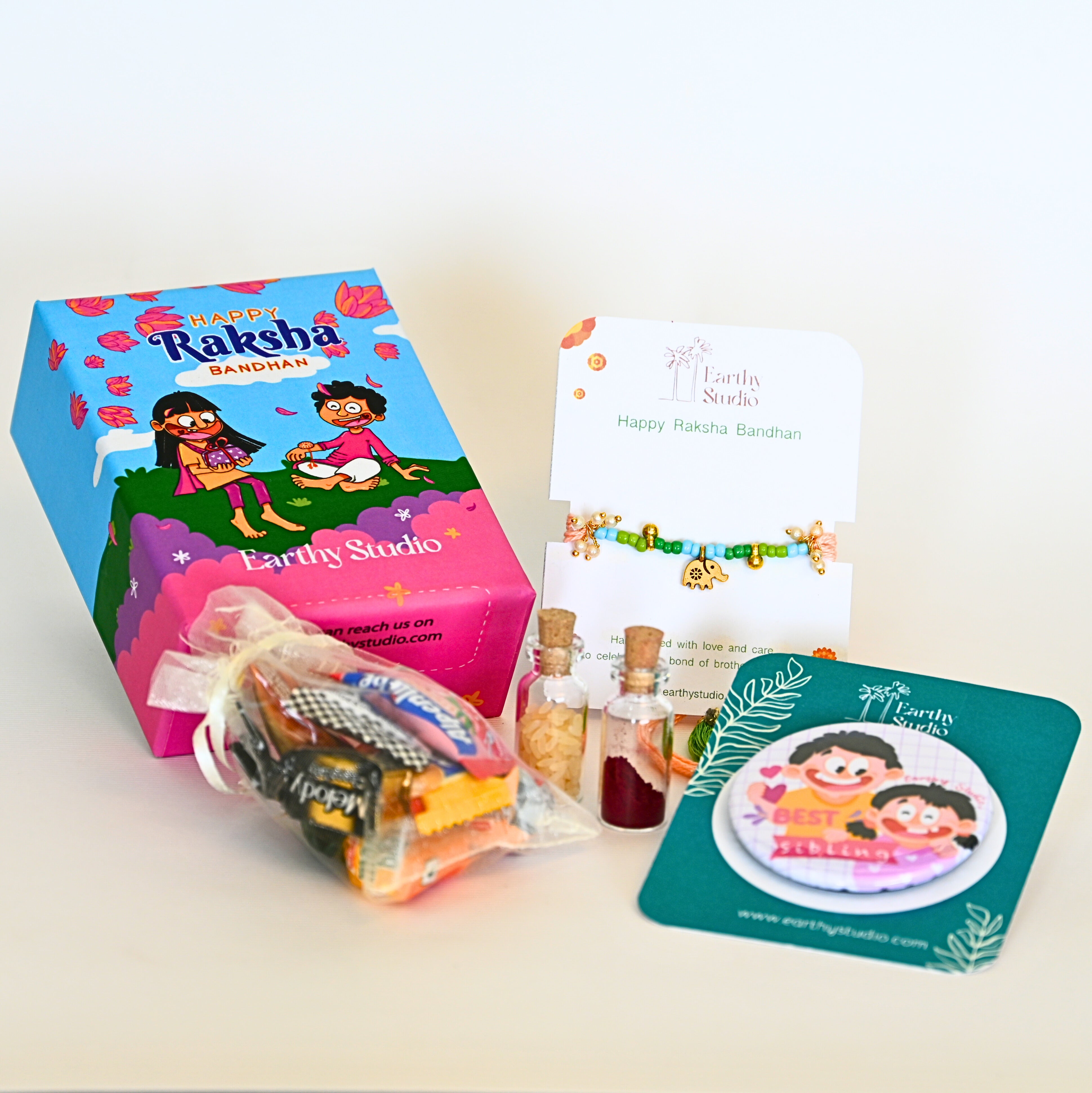 Elephant Charm Rakhi Mini Gift Box