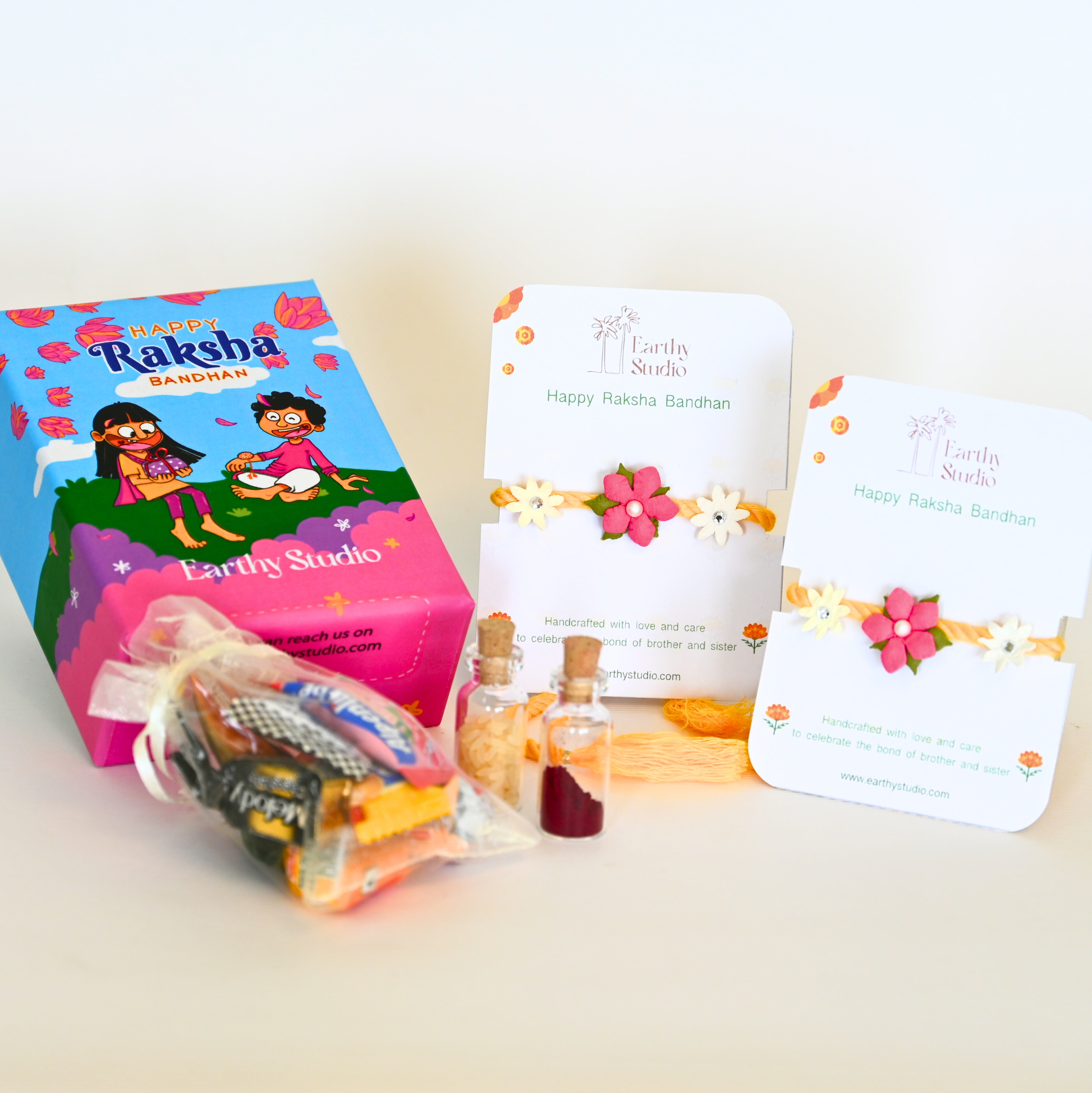 Flower Rakhi Mini Gift Box