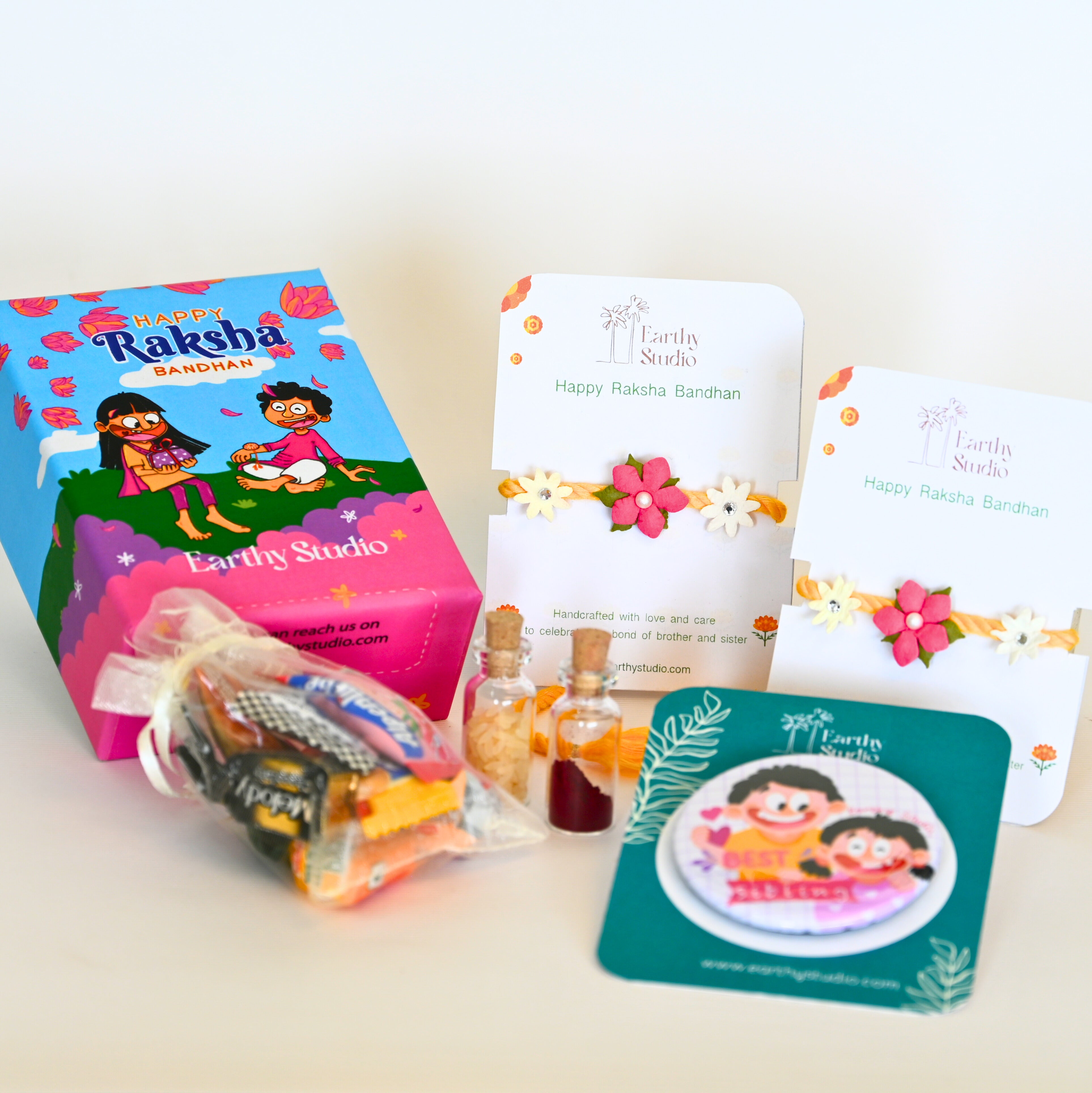 Flower Rakhi Mini Gift Box