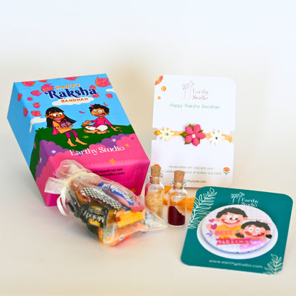 Flower Rakhi Mini Gift Box