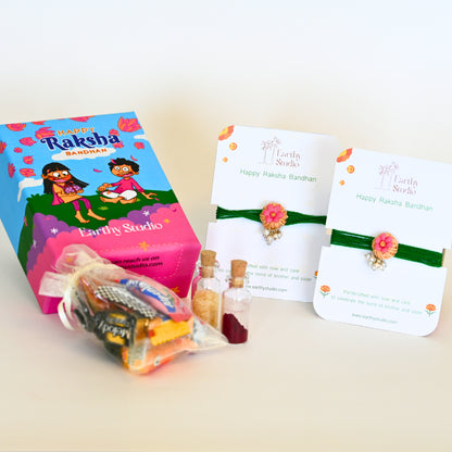 Flower Bead Rakhi Mini Gift Box