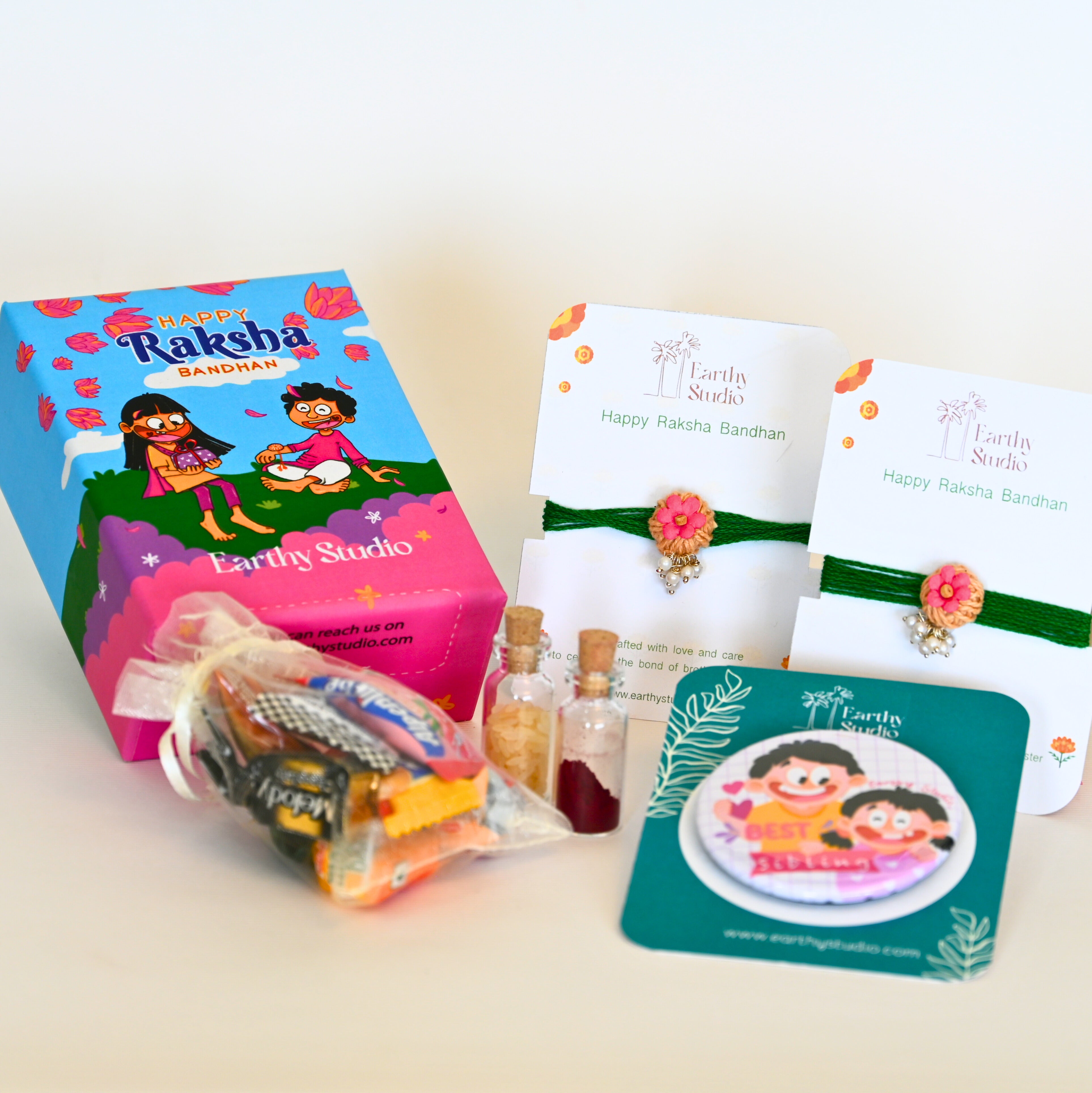 Flower Bead Rakhi Mini Gift Box