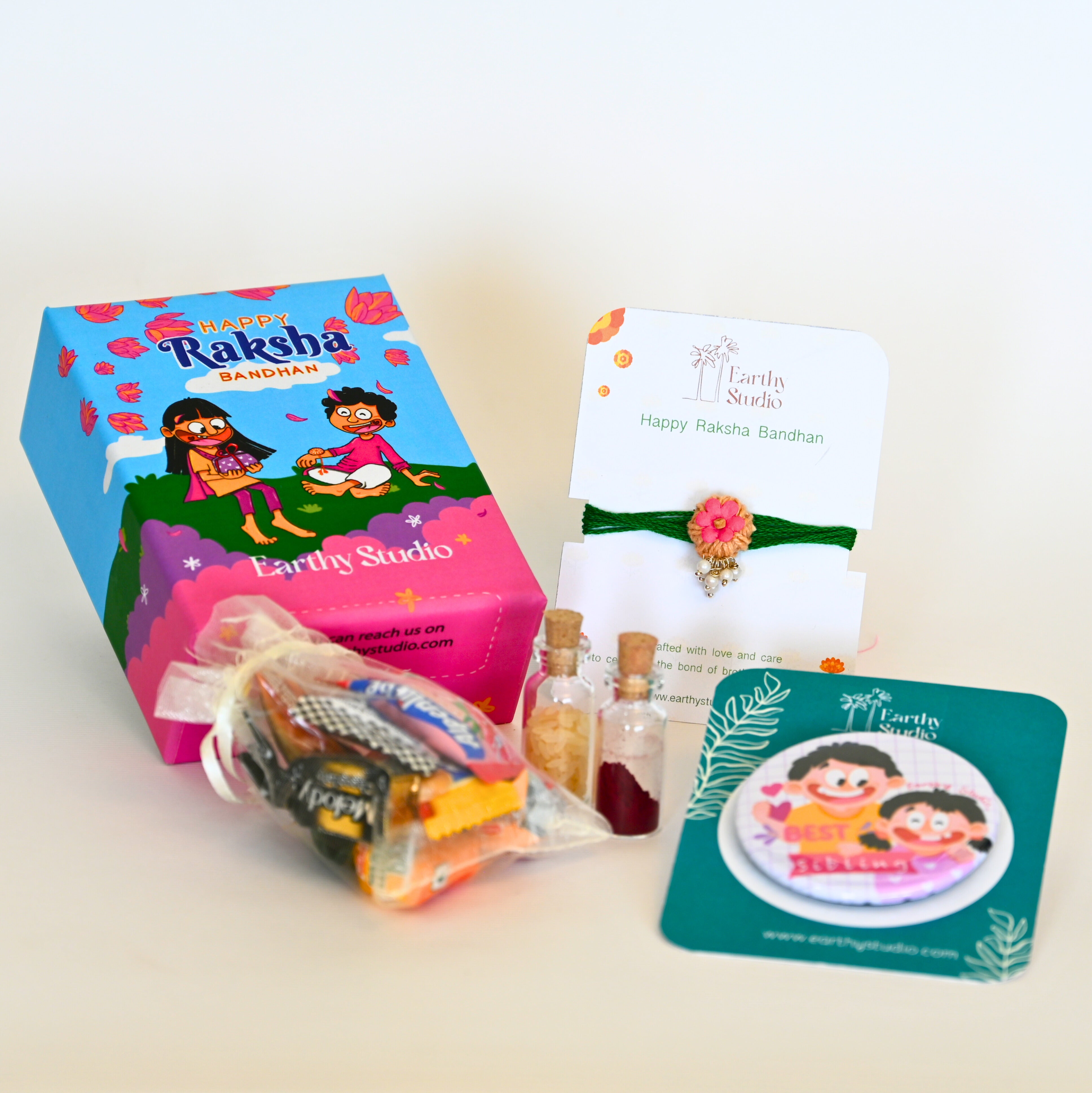 Flower Bead Rakhi Mini Gift Box