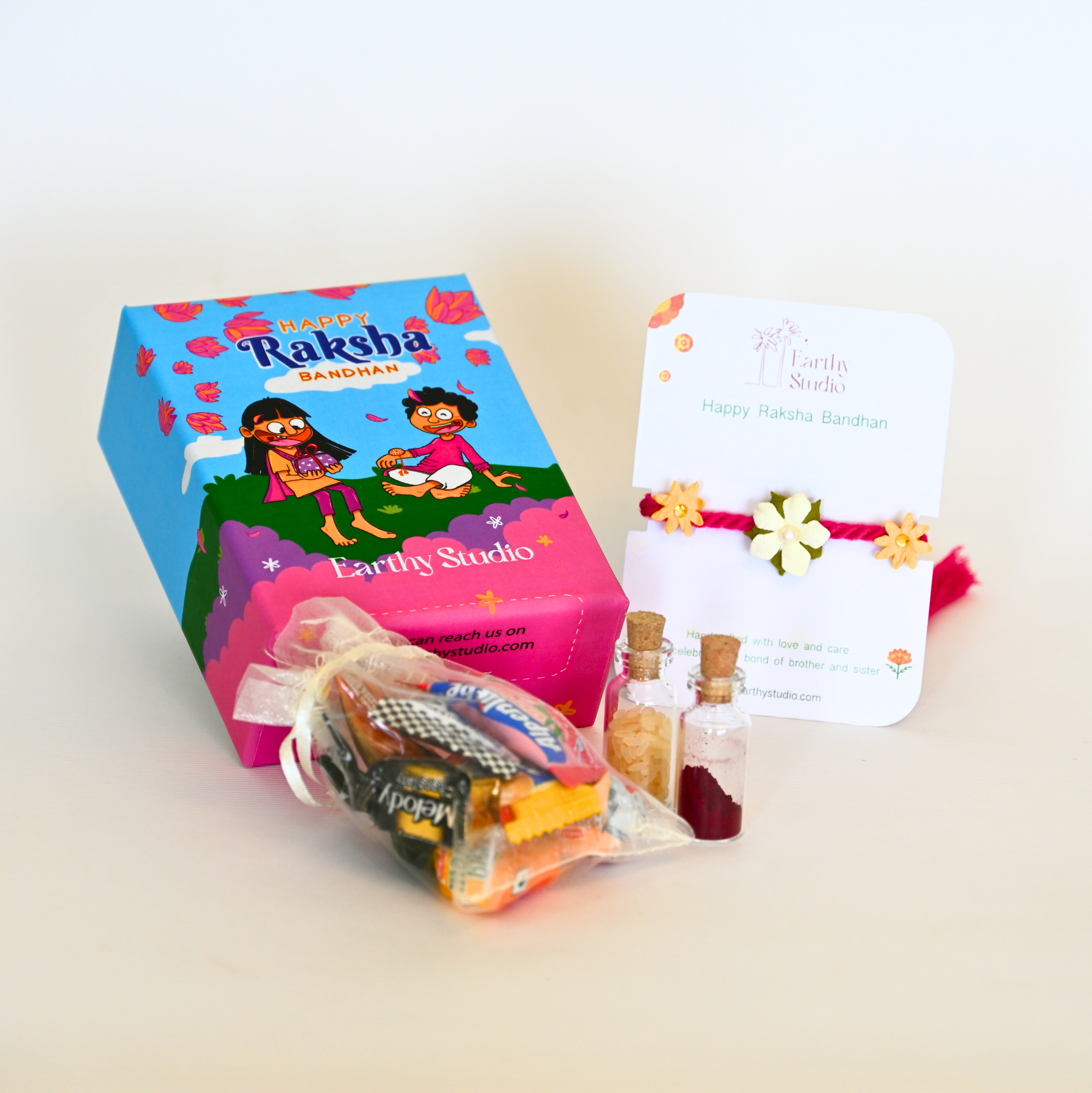 Flower Rakhi Mini Gift Box