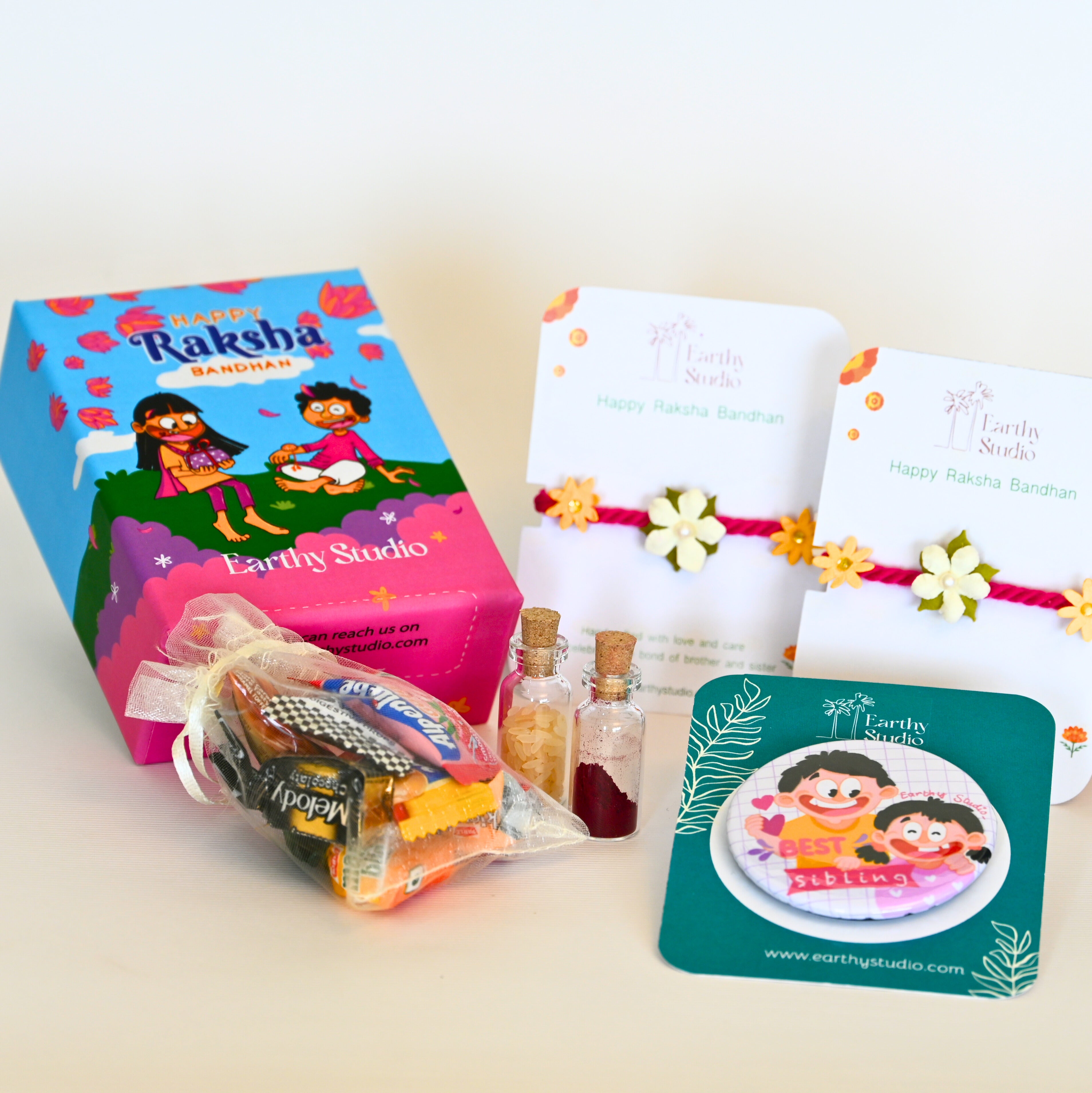 Flower Rakhi Mini Gift Box