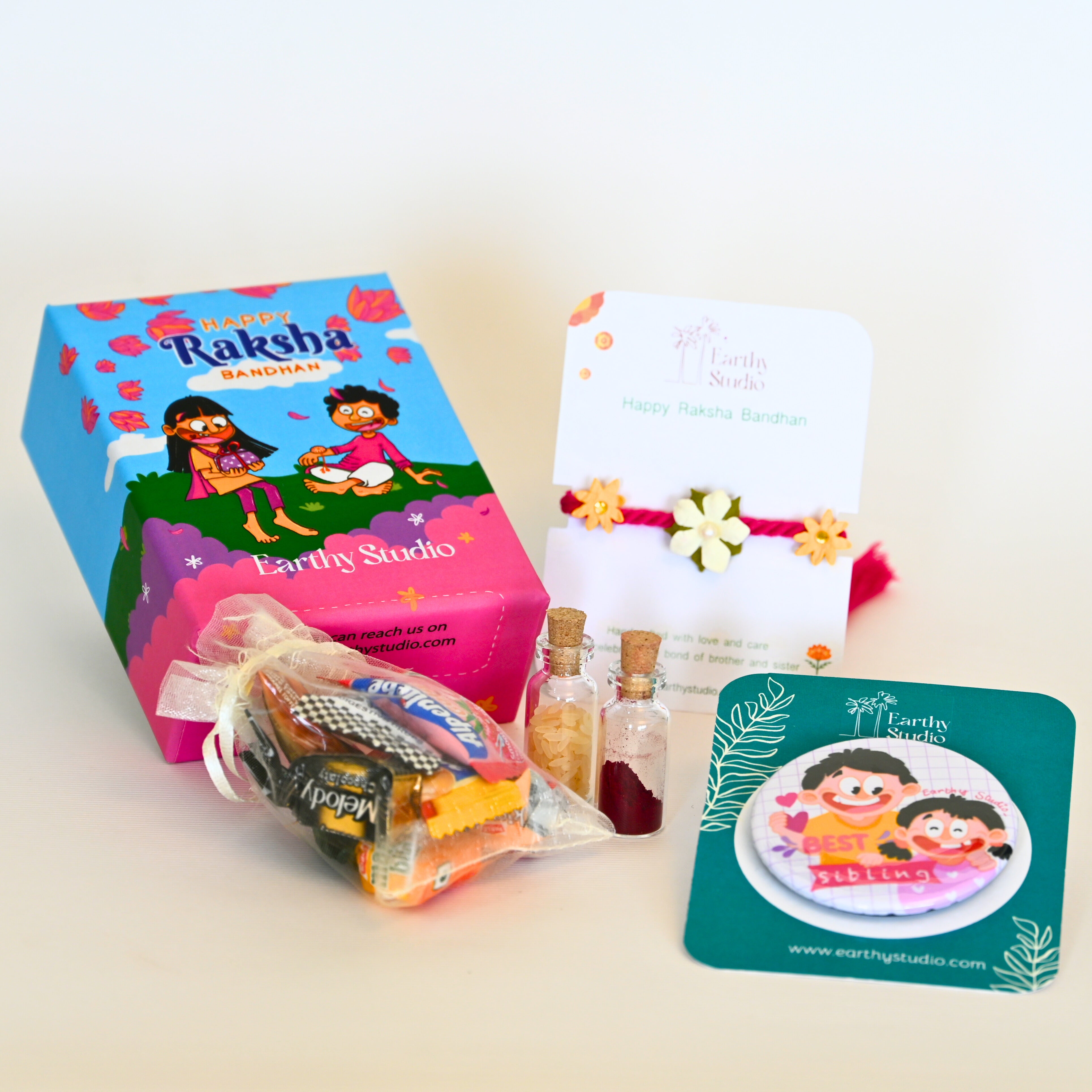 Flower Rakhi Mini Gift Box