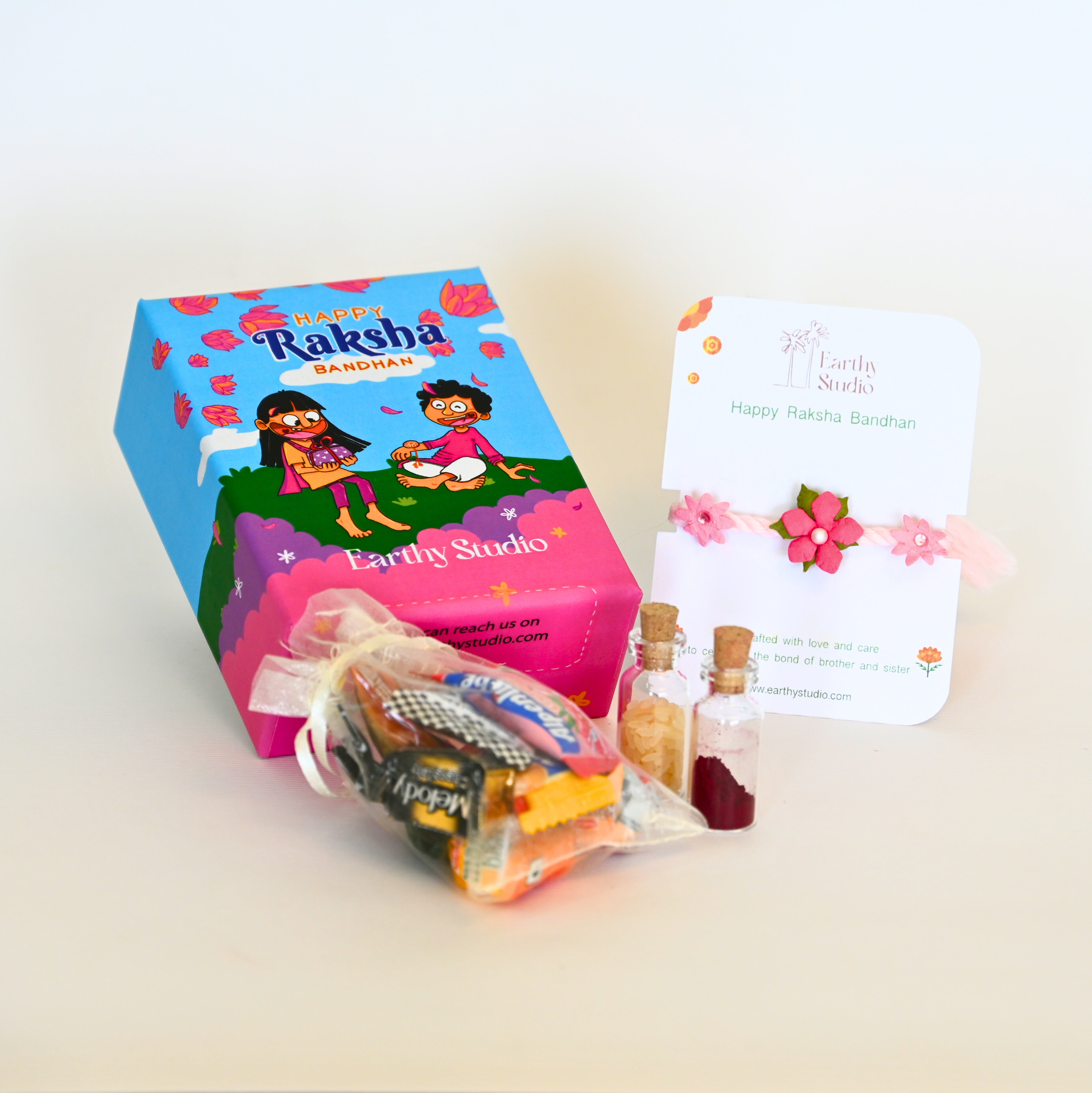 Flower Rakhi Mini Gift Box