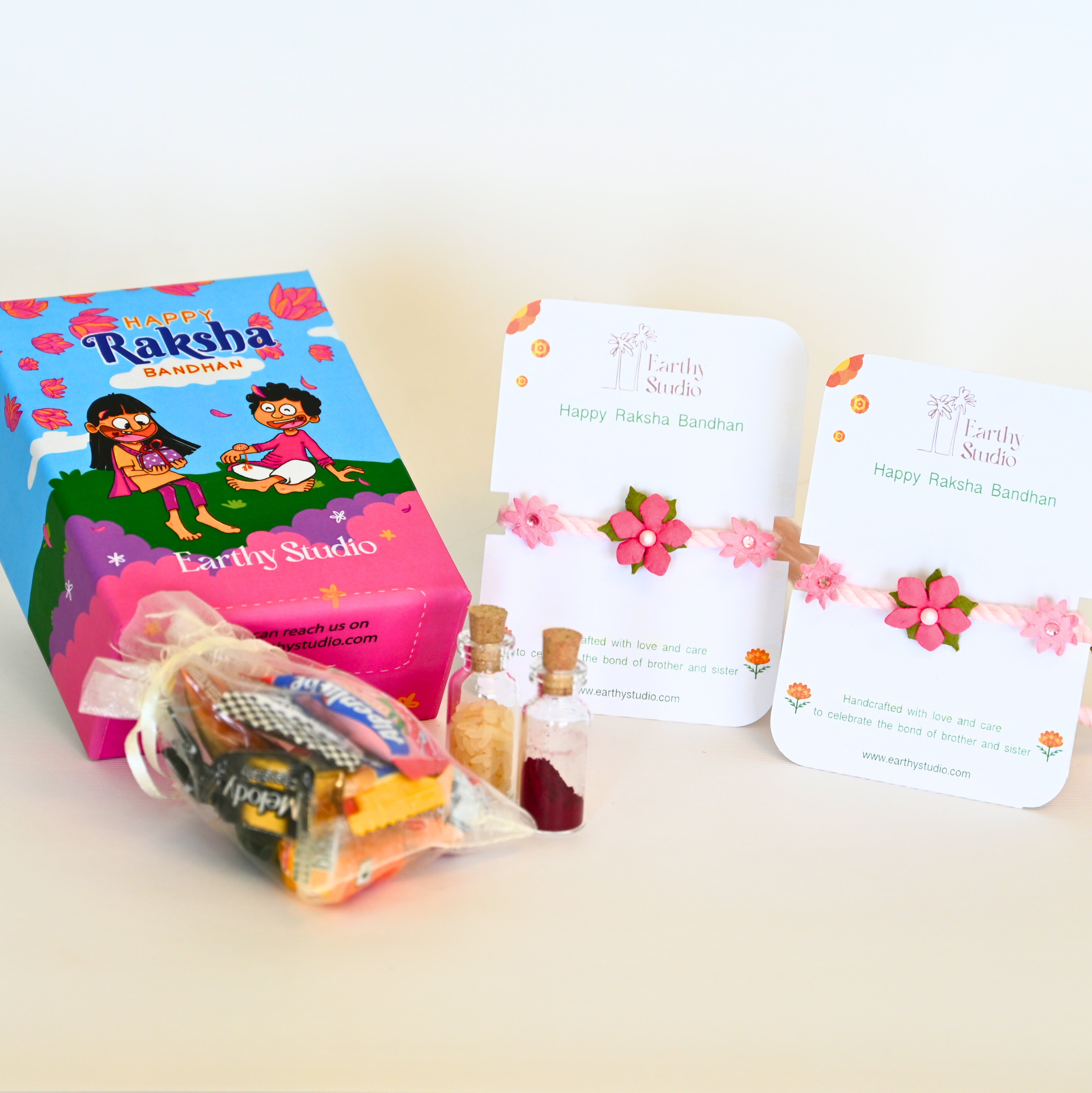 Flower Rakhi Mini Gift Box