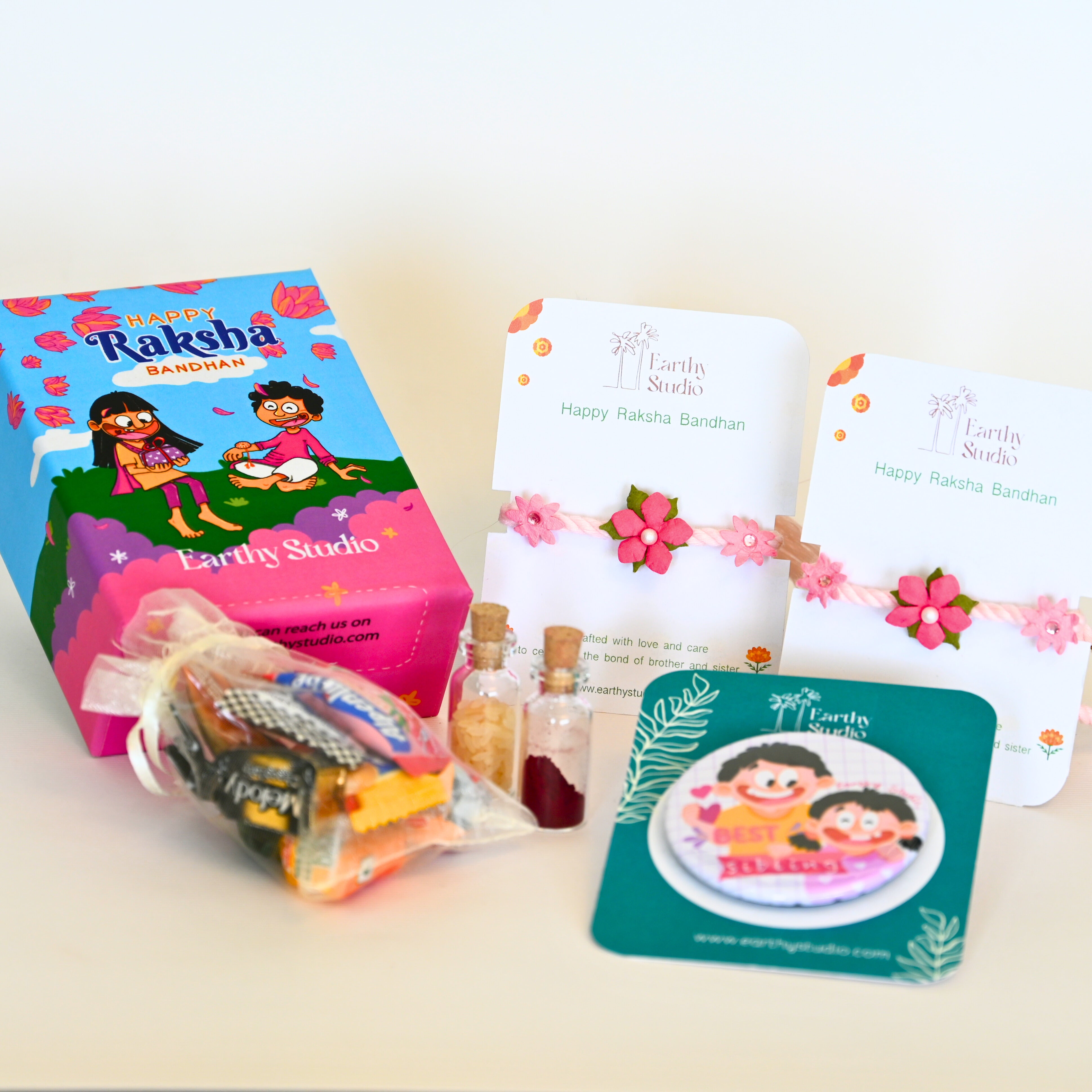 Flower Rakhi Mini Gift Box