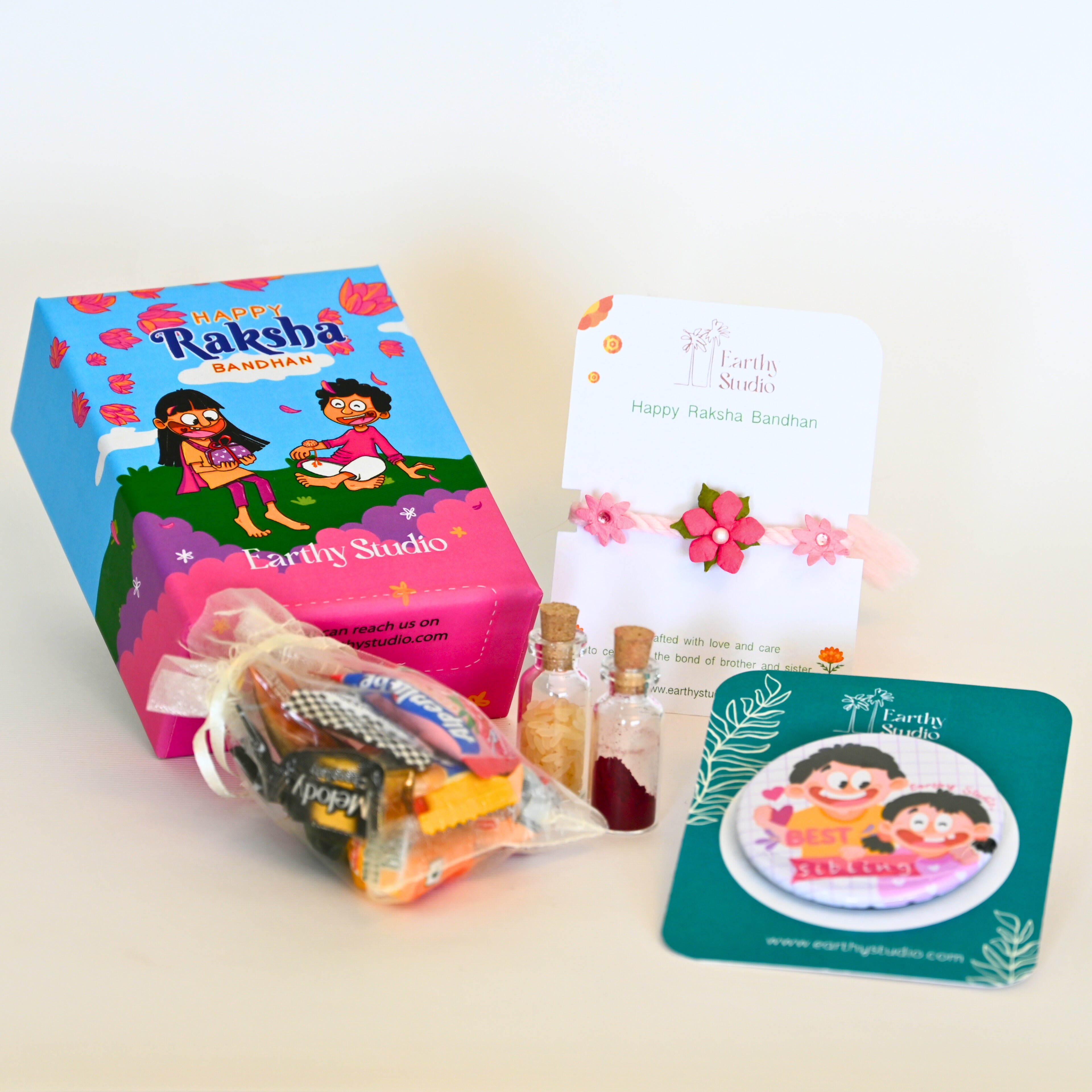 Flower Rakhi Mini Gift Box