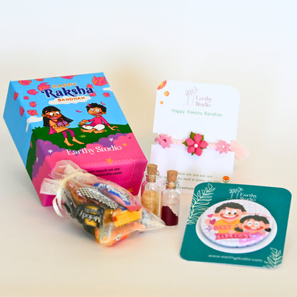 Flower Rakhi Mini Gift Box