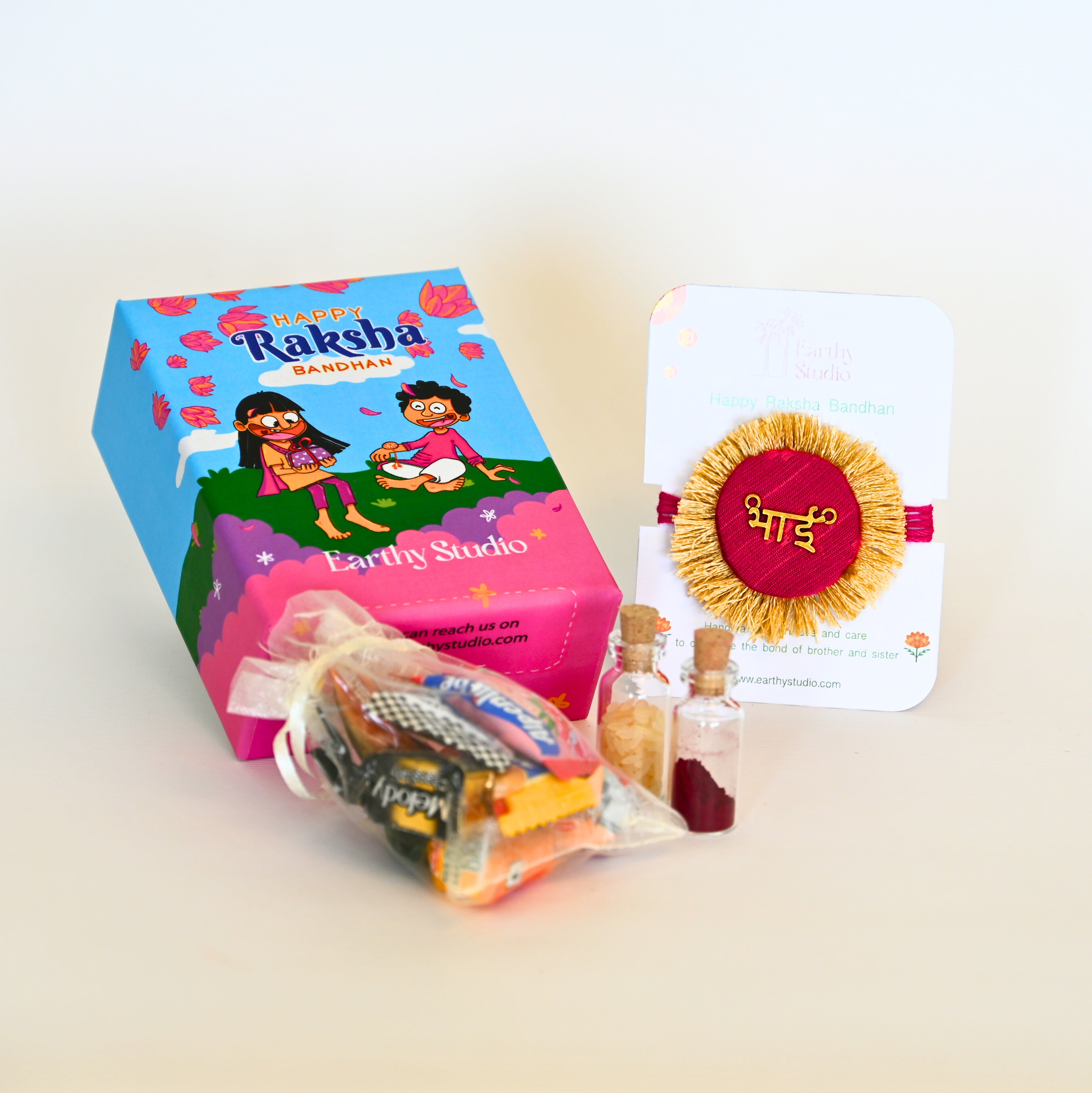 Red Shield Rakhi Mini Gift Box