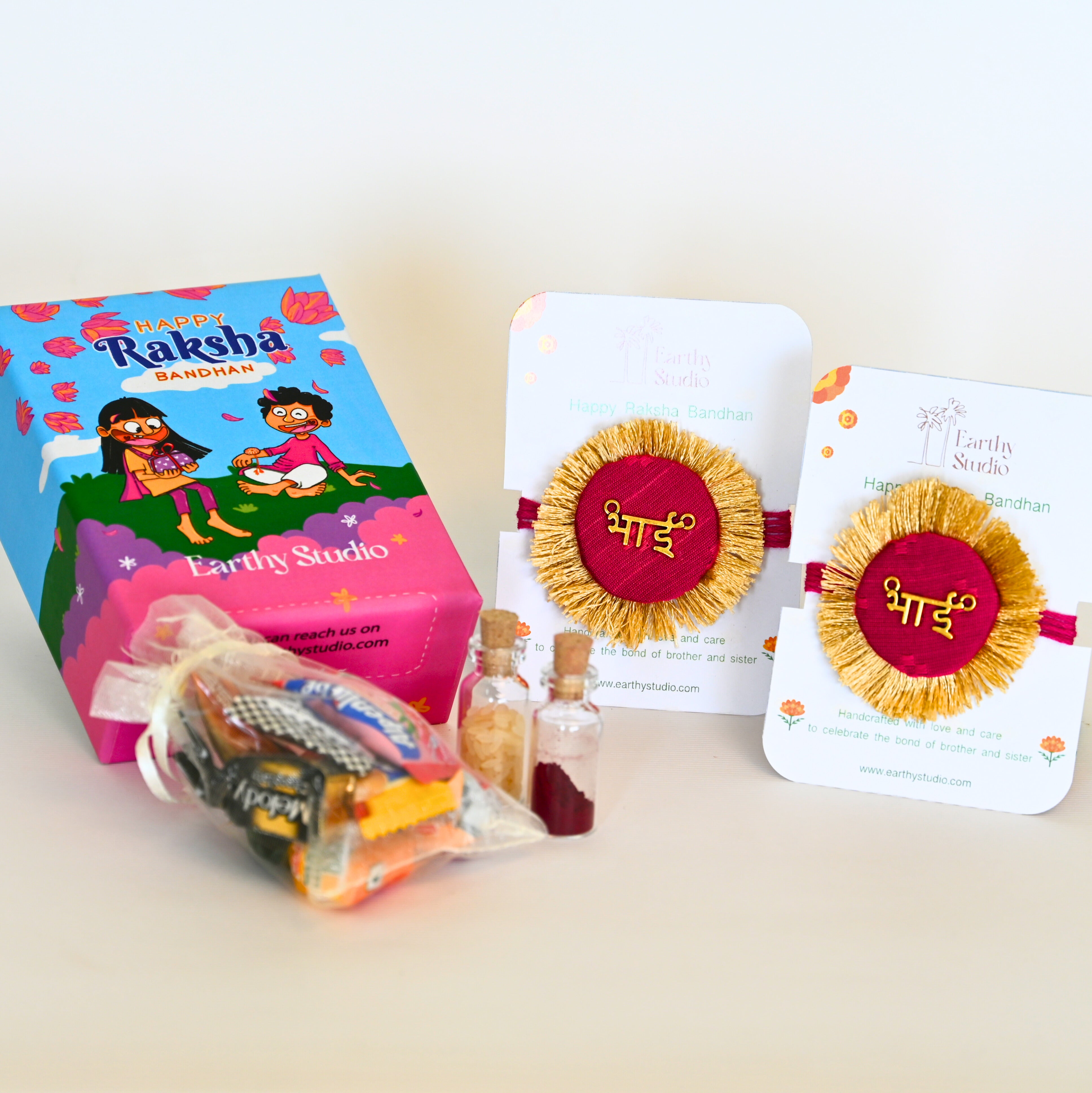 Red Shield Rakhi Mini Gift Box