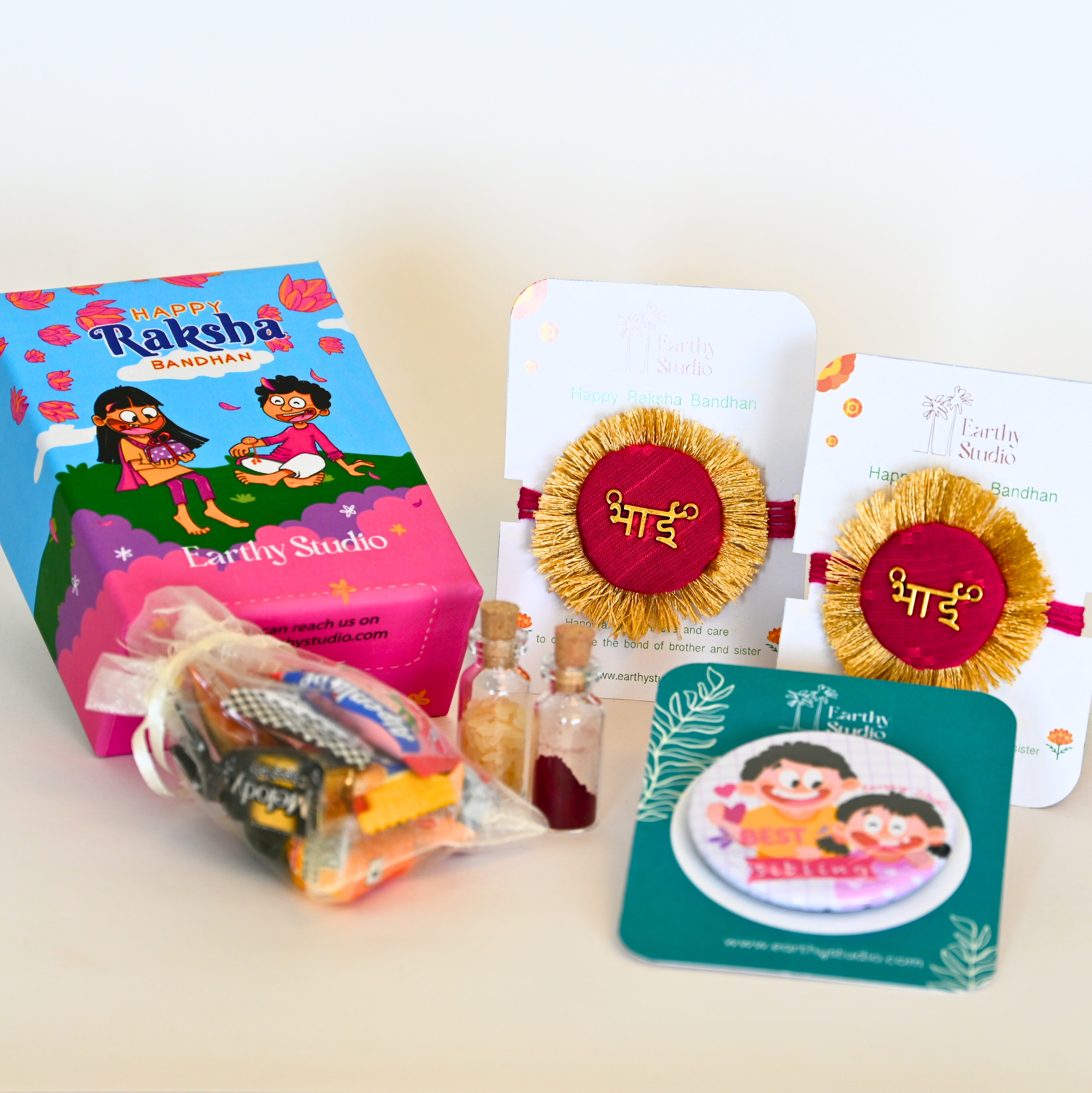 Red Shield Rakhi Mini Gift Box