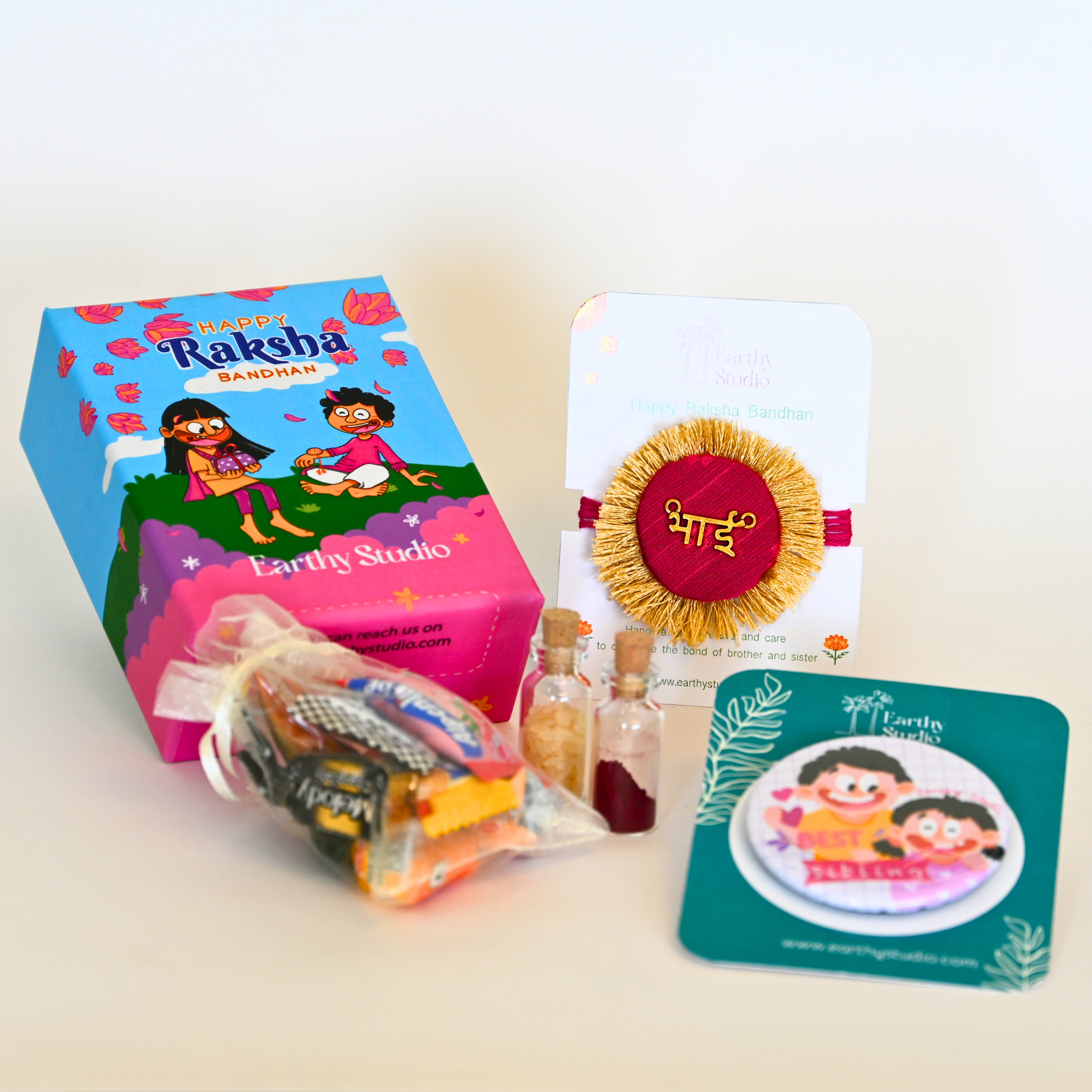 Red Shield Rakhi Mini Gift Box