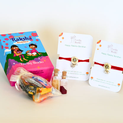 Silver Bead Rakhi Mini Gift Box