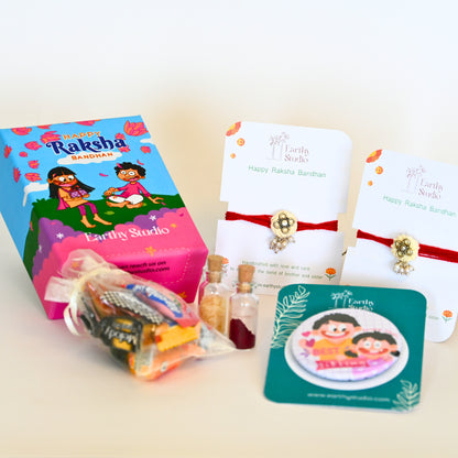 Silver Bead Rakhi Mini Gift Box