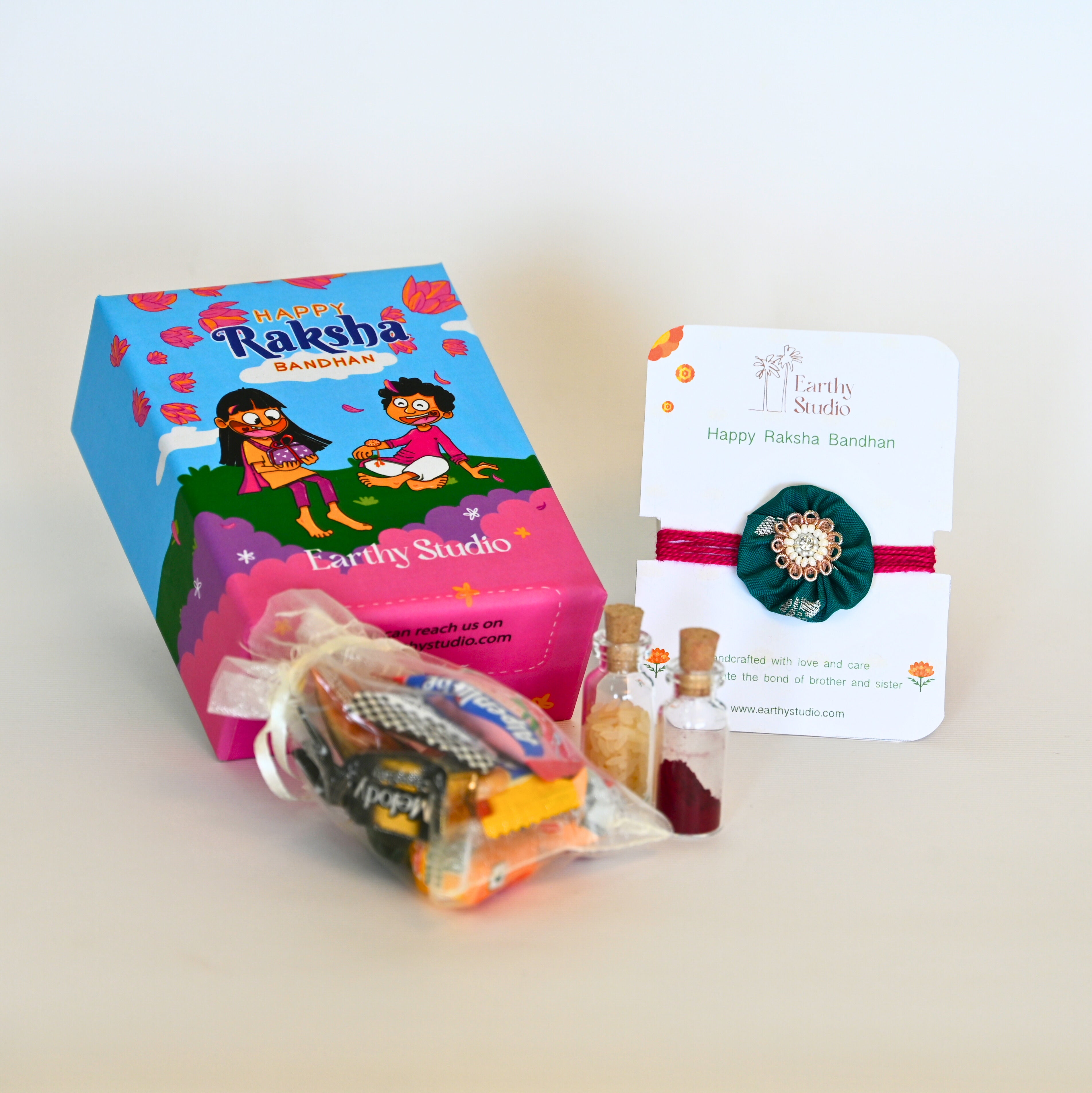 Green Shield Rakhi Mini Gift Box