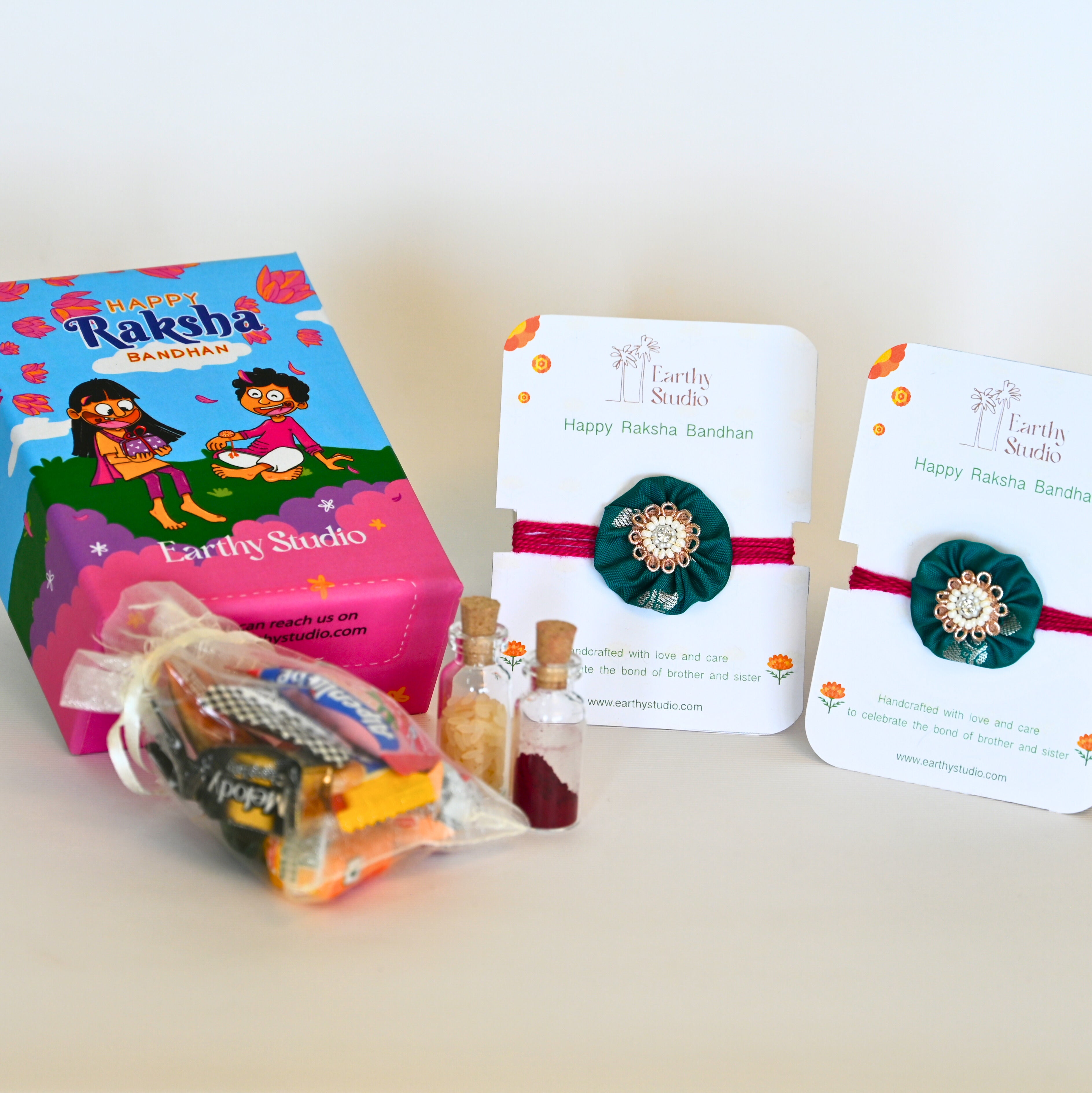 Green Shield Rakhi Mini Gift Box
