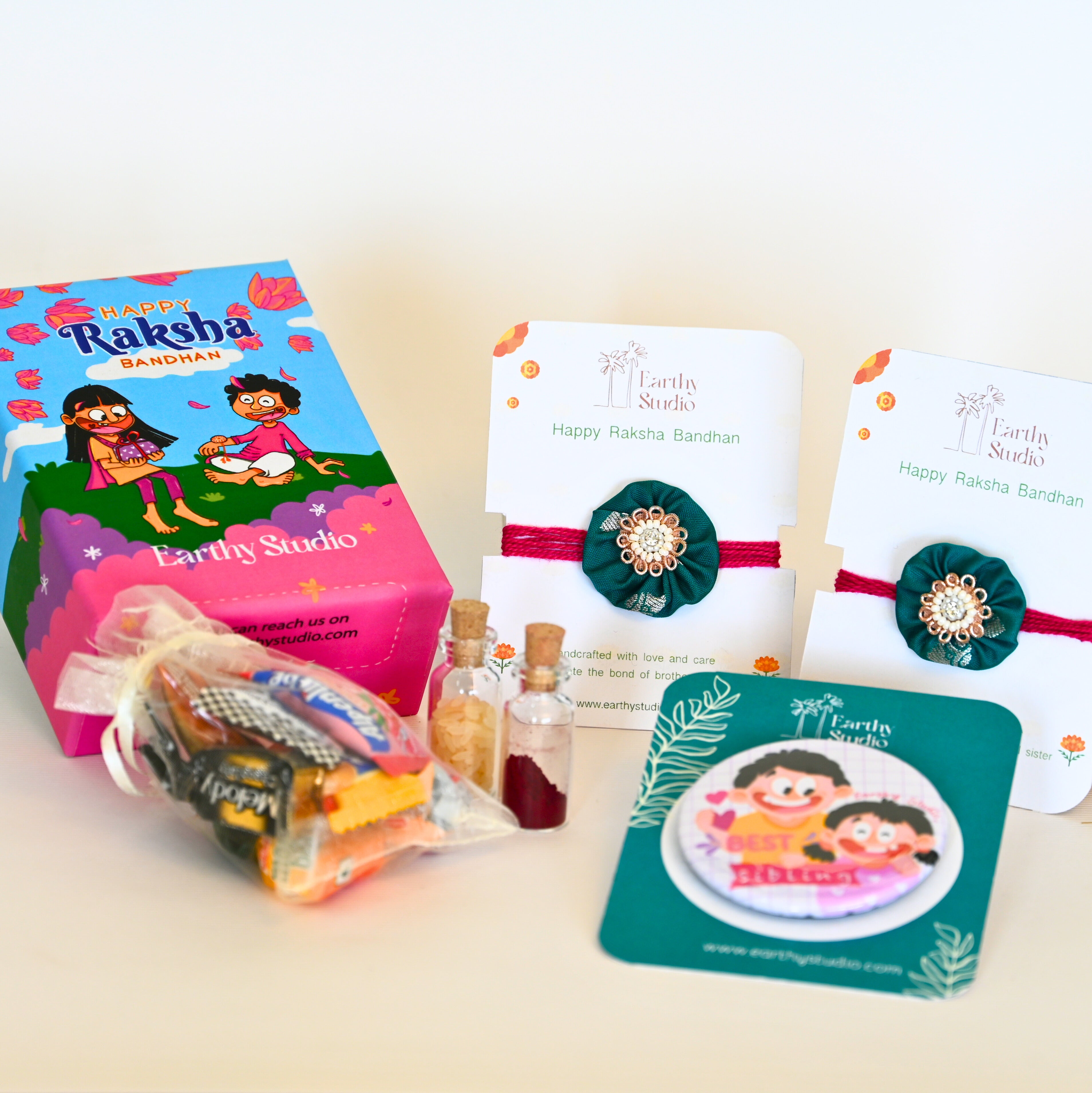 Green Shield Rakhi Mini Gift Box