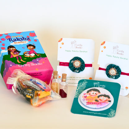 Green Shield Rakhi Mini Gift Box