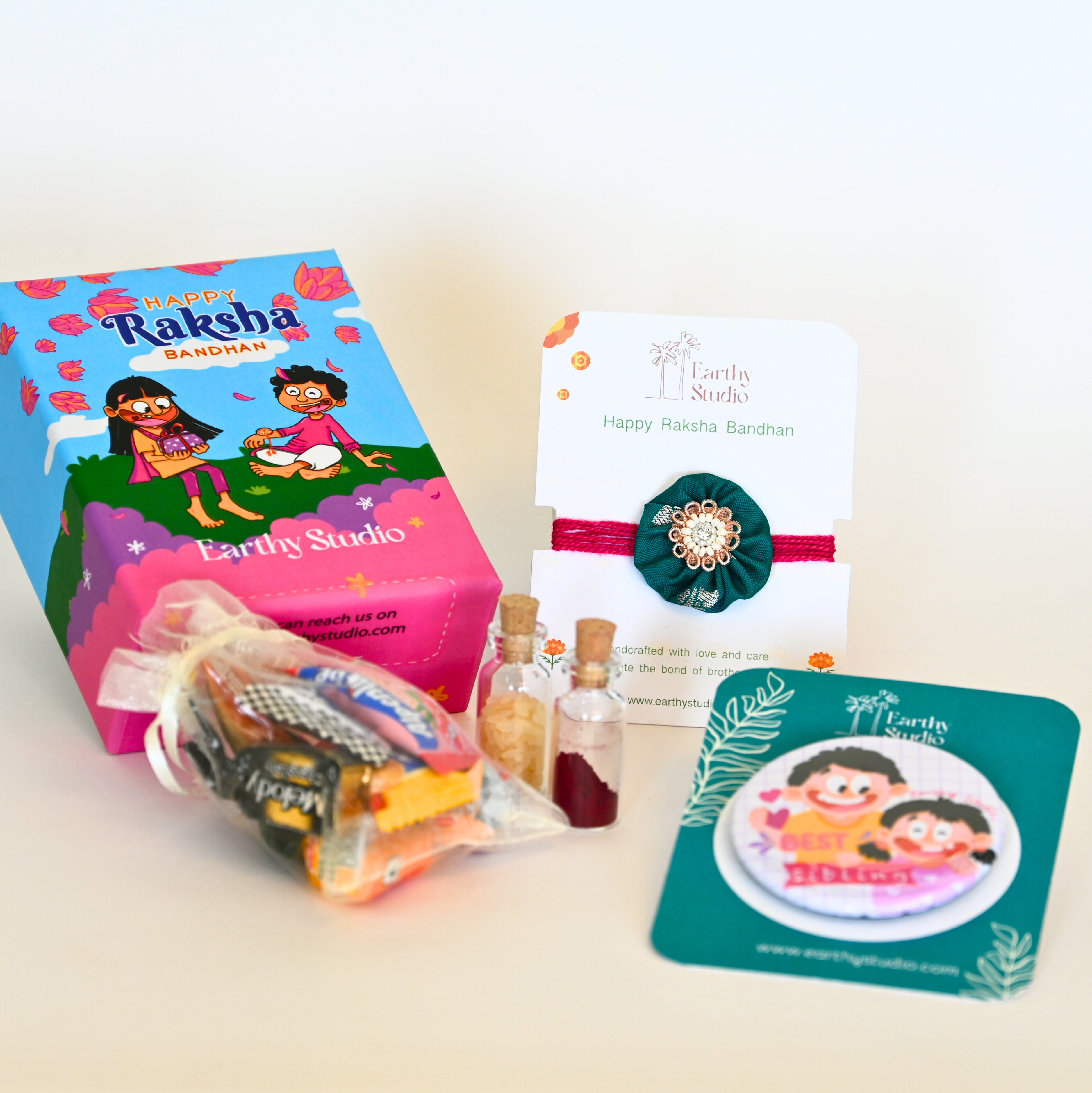 Green Shield Rakhi Mini Gift Box