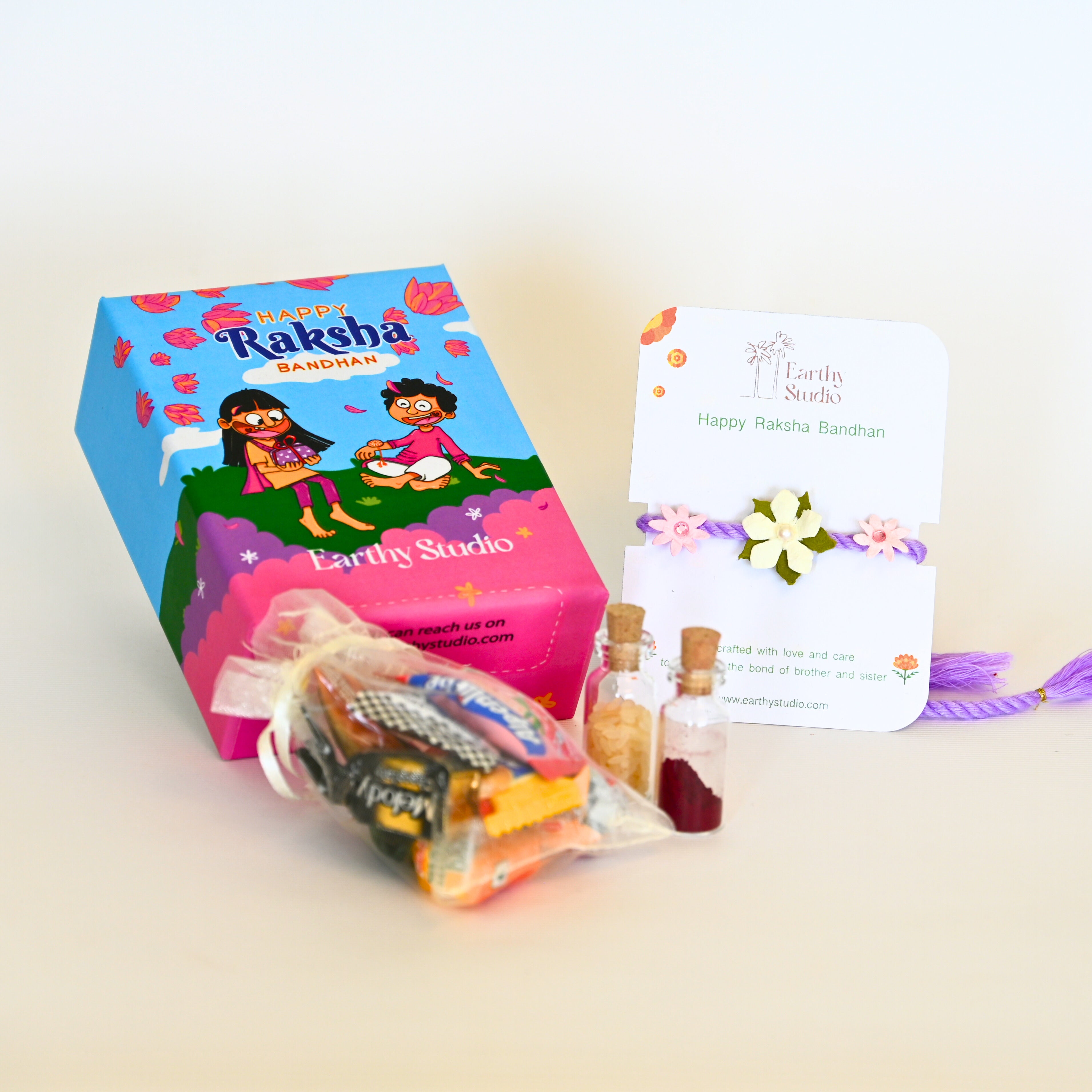 Flower Rakhi Mini Gift Box