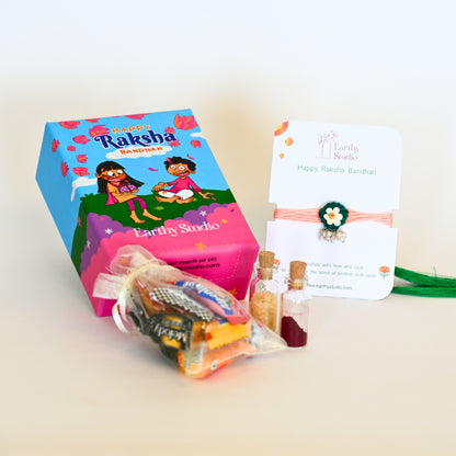 Flower Bead Rakhi Mini Gift Box