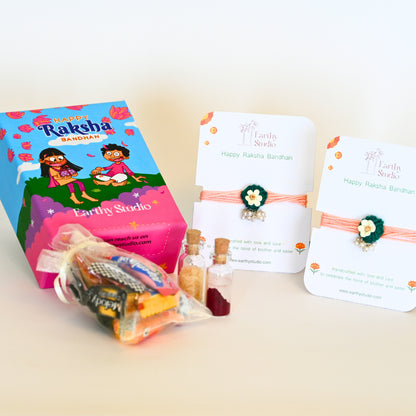 Flower Bead Rakhi Mini Gift Box