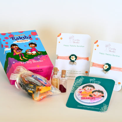 Flower Bead Rakhi Mini Gift Box
