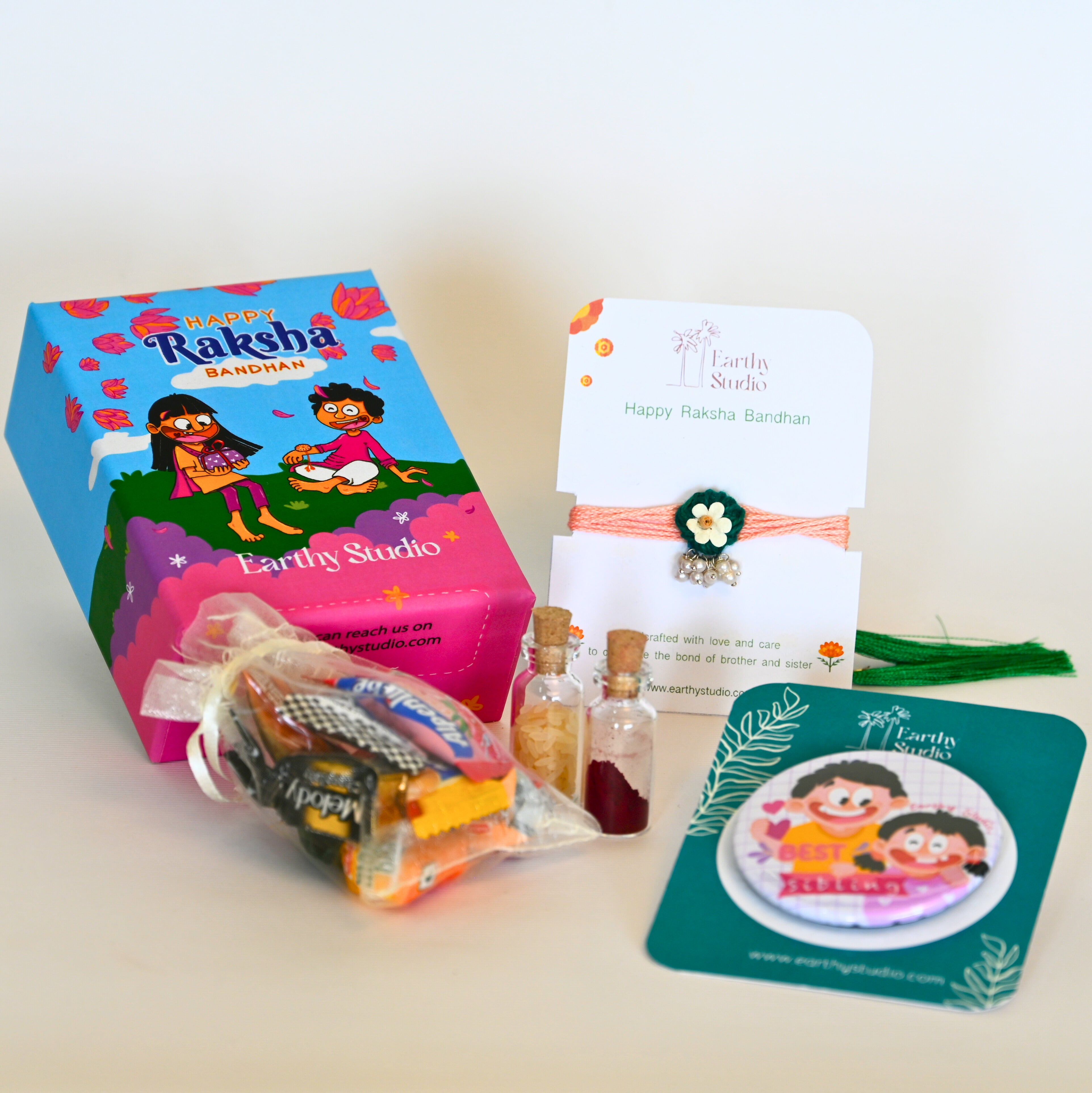 Flower Bead Rakhi Mini Gift Box