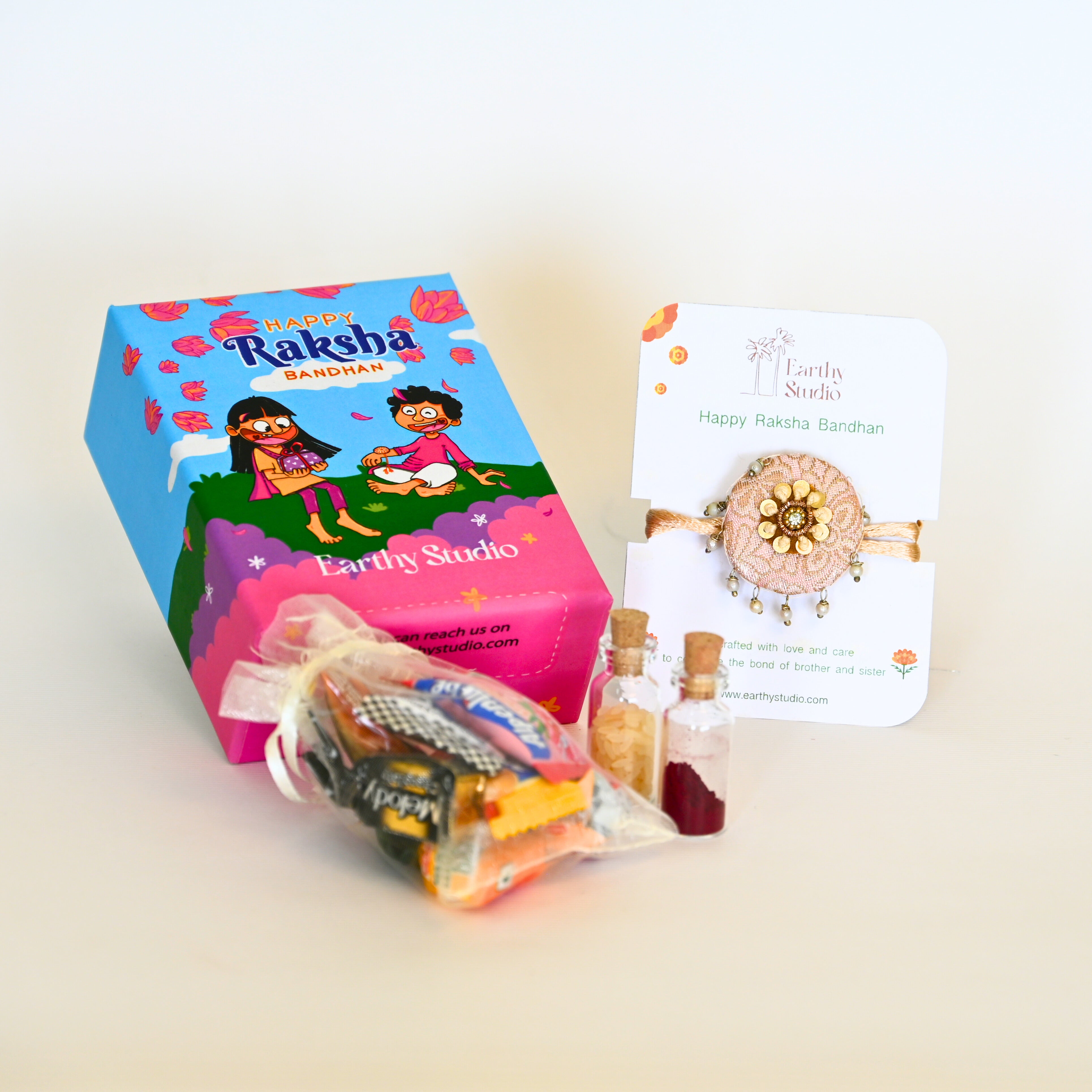 Silver Shield Rakhi Mini Gift Box