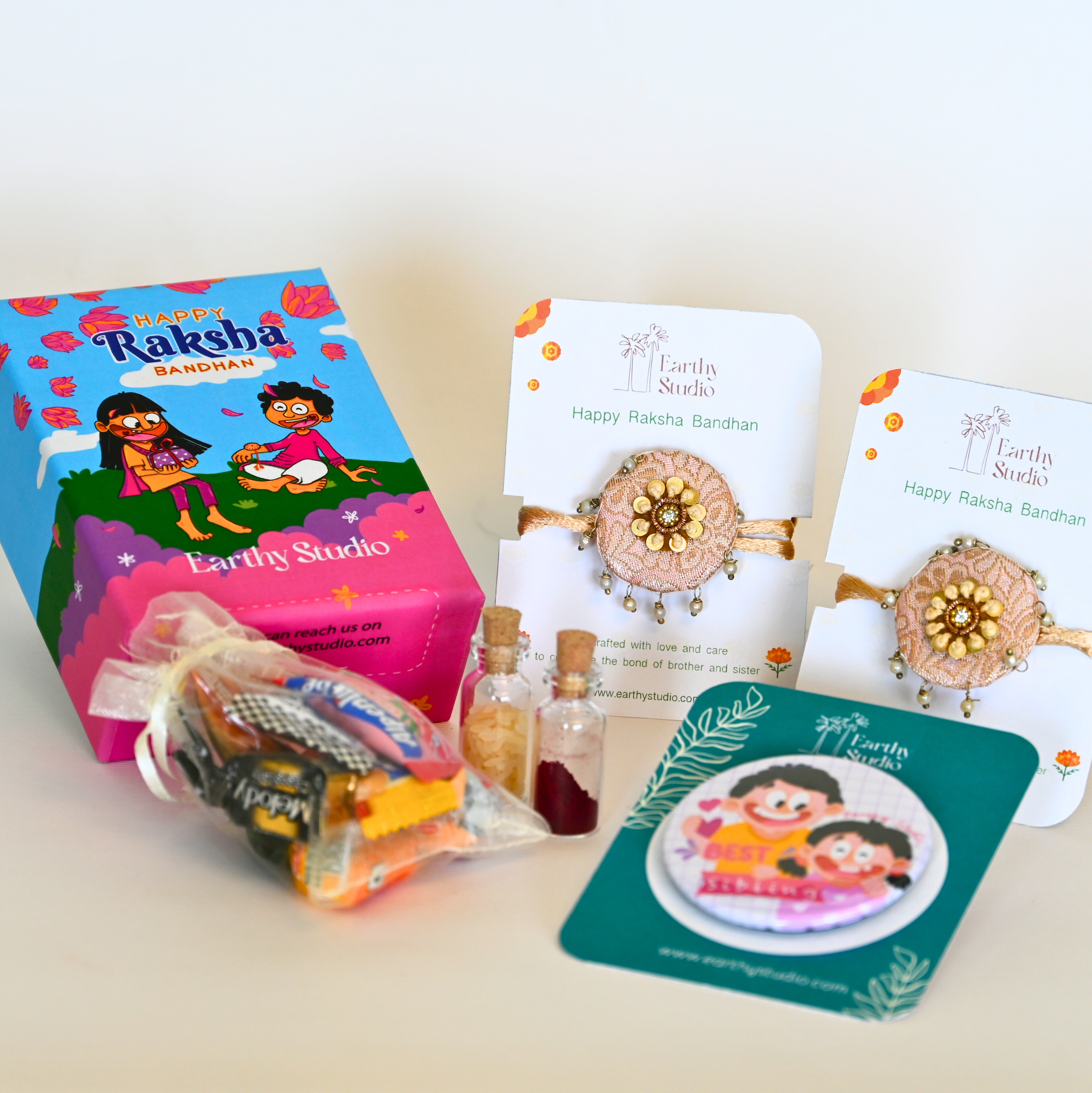 Silver Shield Rakhi Mini Gift Box