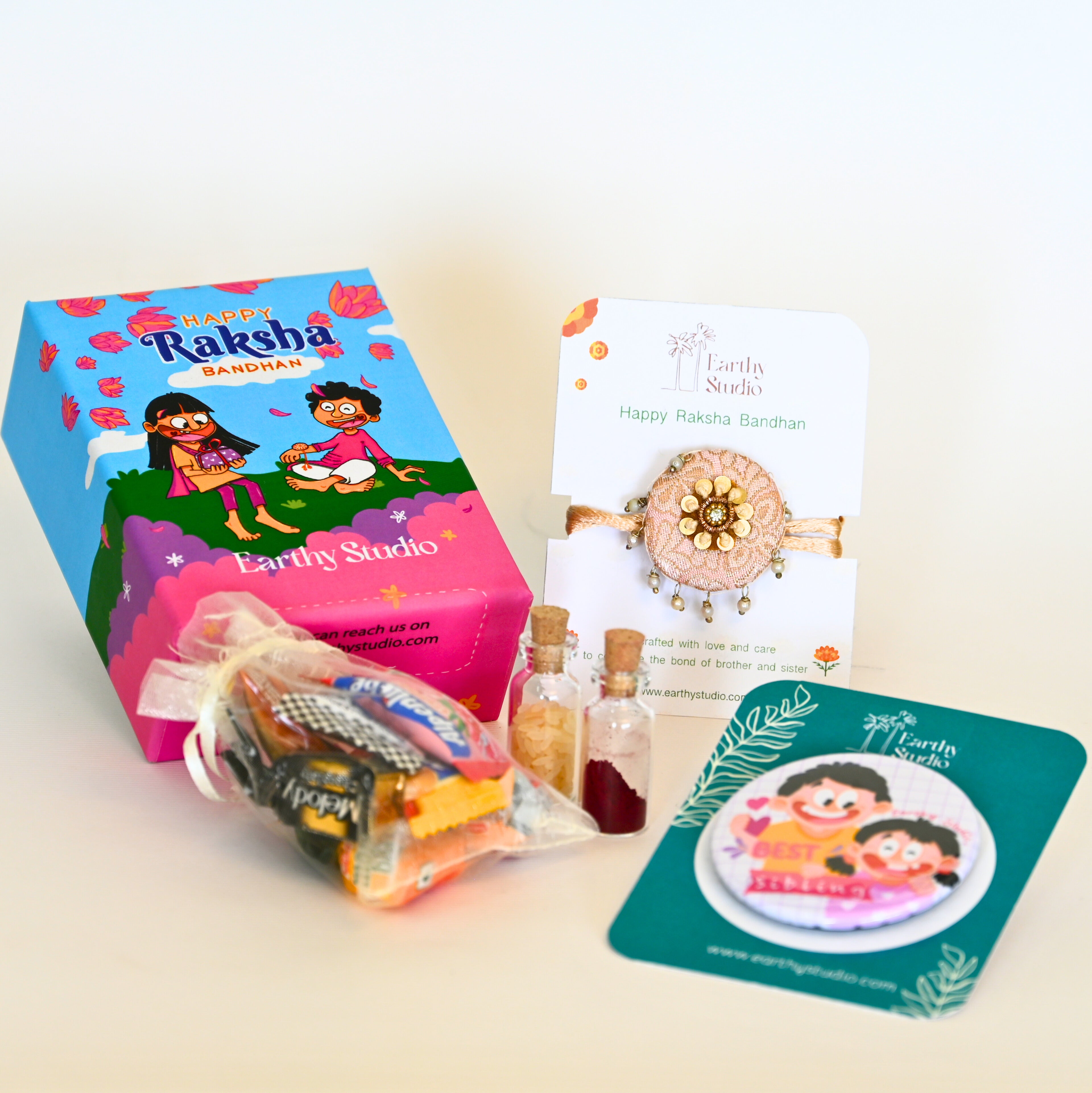 Silver Shield Rakhi Mini Gift Box