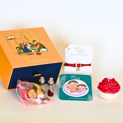 Flower Bead Rakhi Premium Gift Box