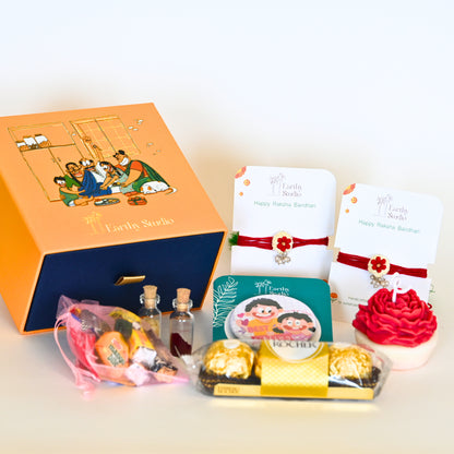 Flower Bead Rakhi Premium Gift Box