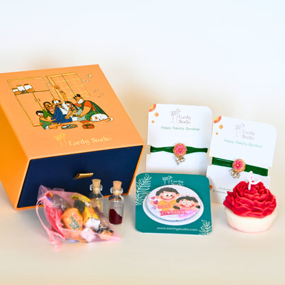 Flower Bead Rakhi Premium Gift Box