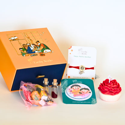 Silver Bead Rakhi Premium Gift Box
