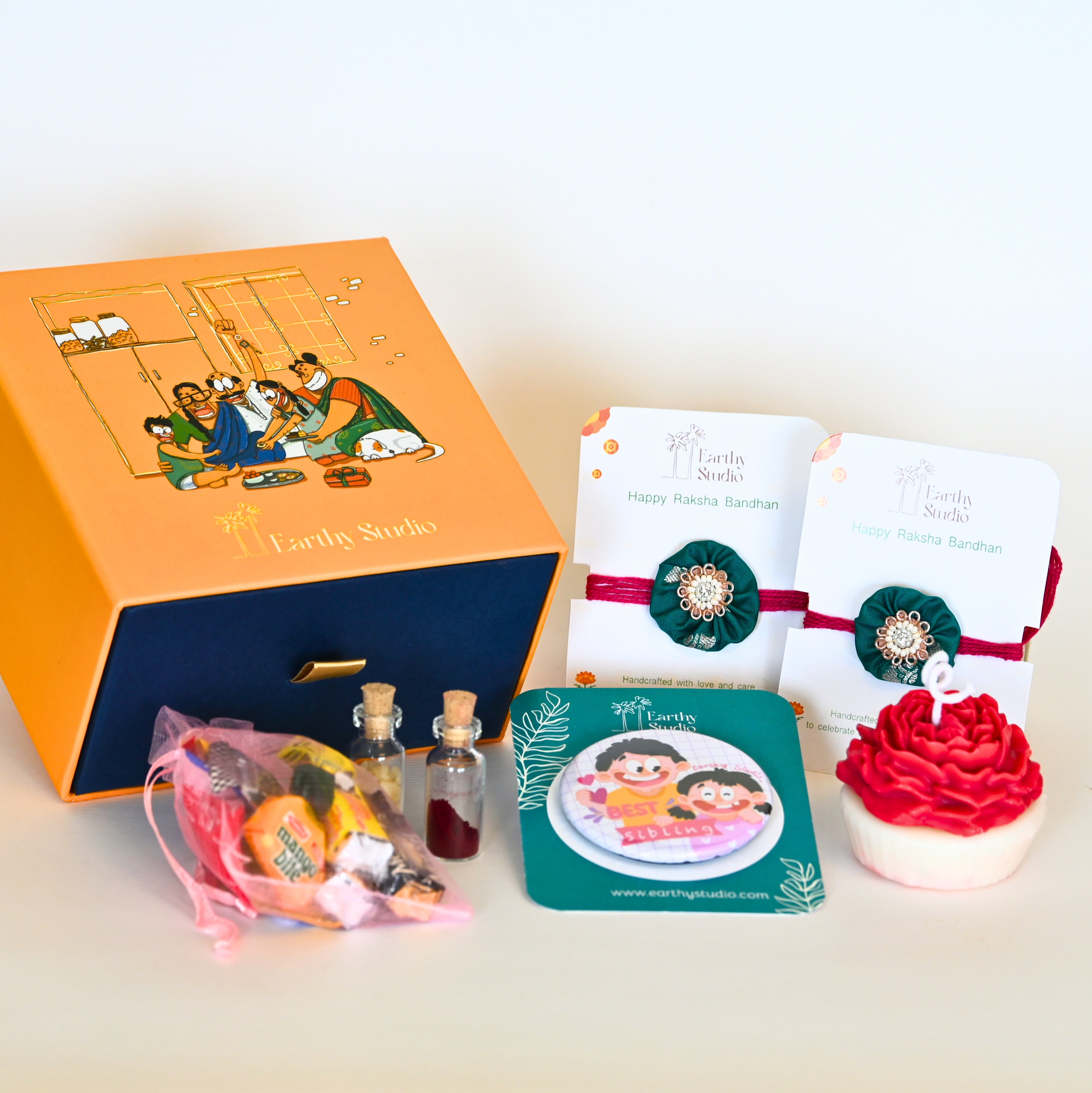 Green Shield Rakhi Premium Gift Box