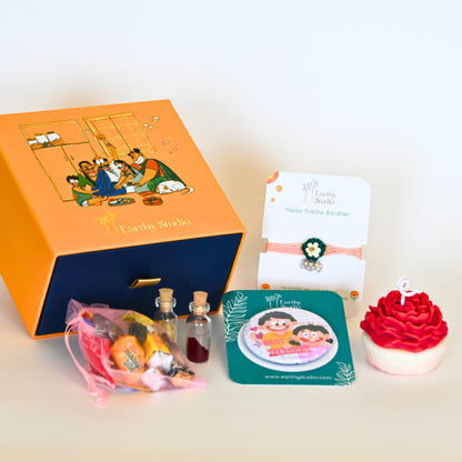 Flower Bead Rakhi Premium Gift Box