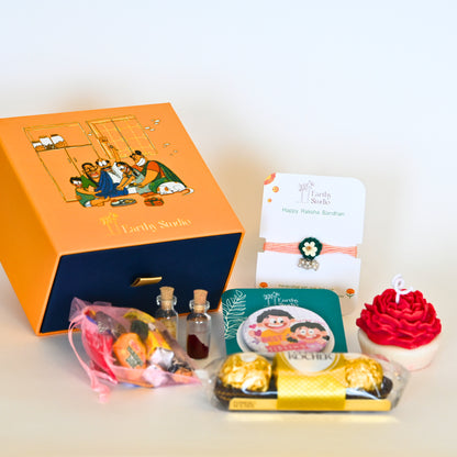 Flower Bead Rakhi Premium Gift Box