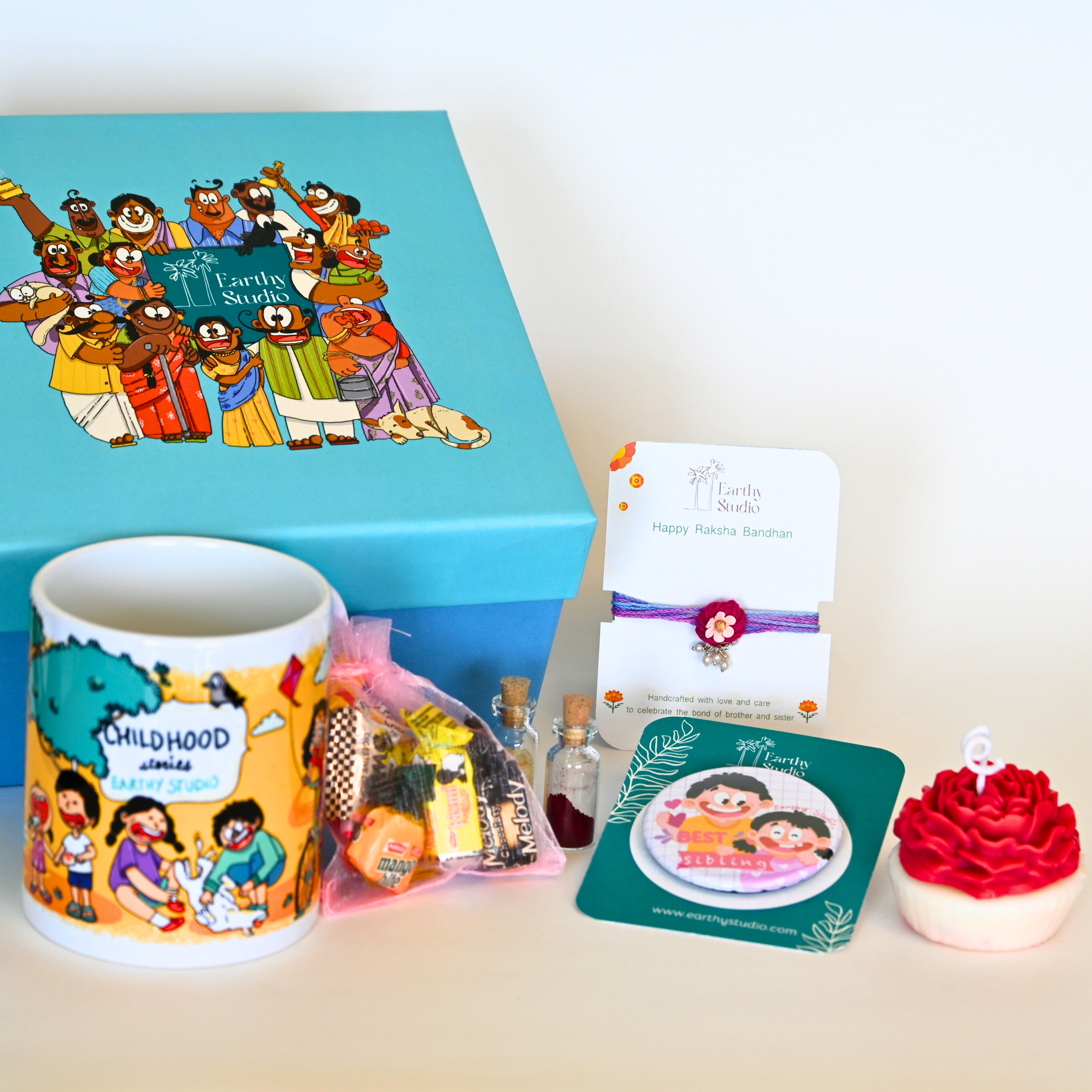 Flower Bead Rakhi Deluxe Gift Box