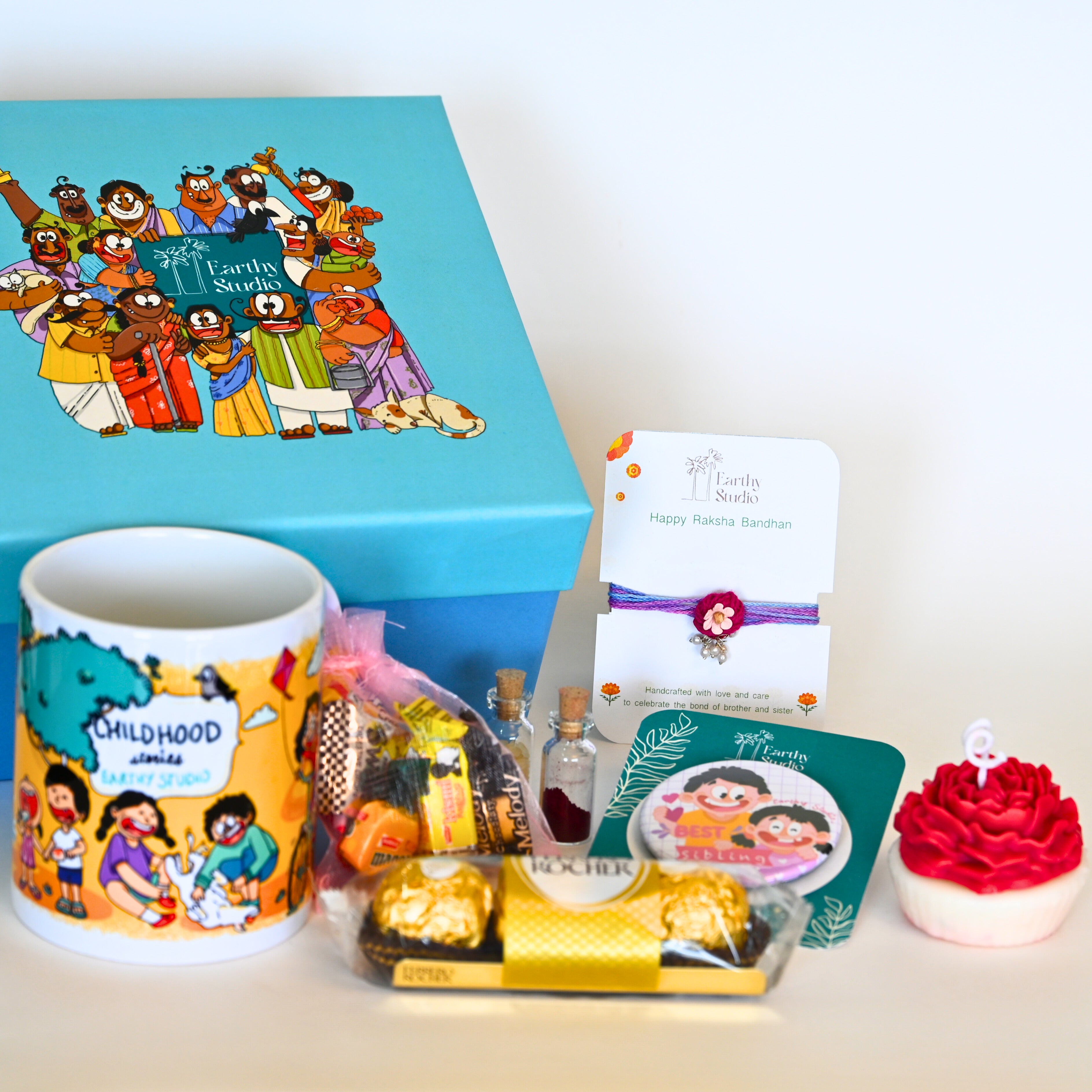 Flower Bead Rakhi Deluxe Gift Box