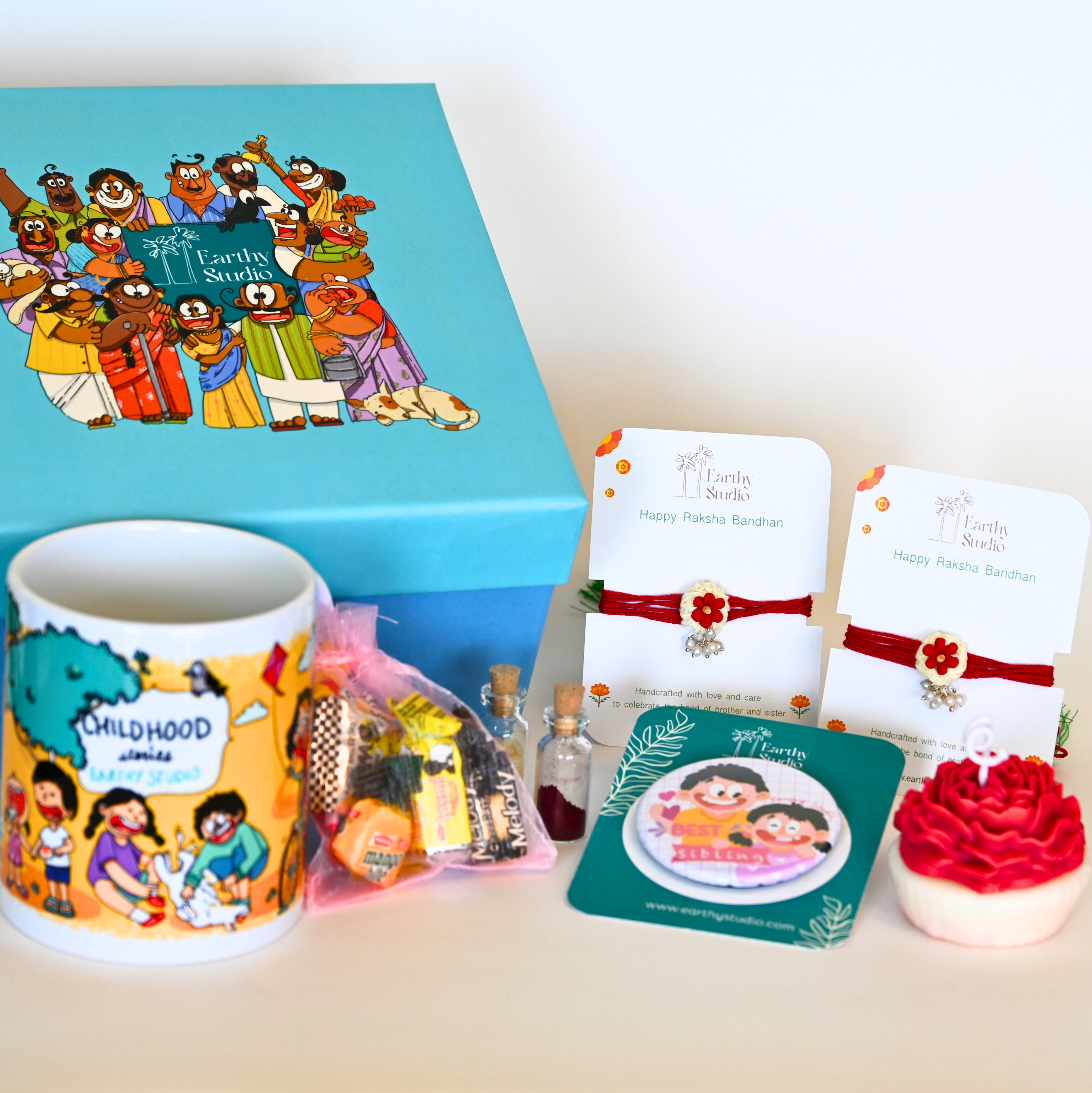 Flower Bead Rakhi Deluxe Gift Box