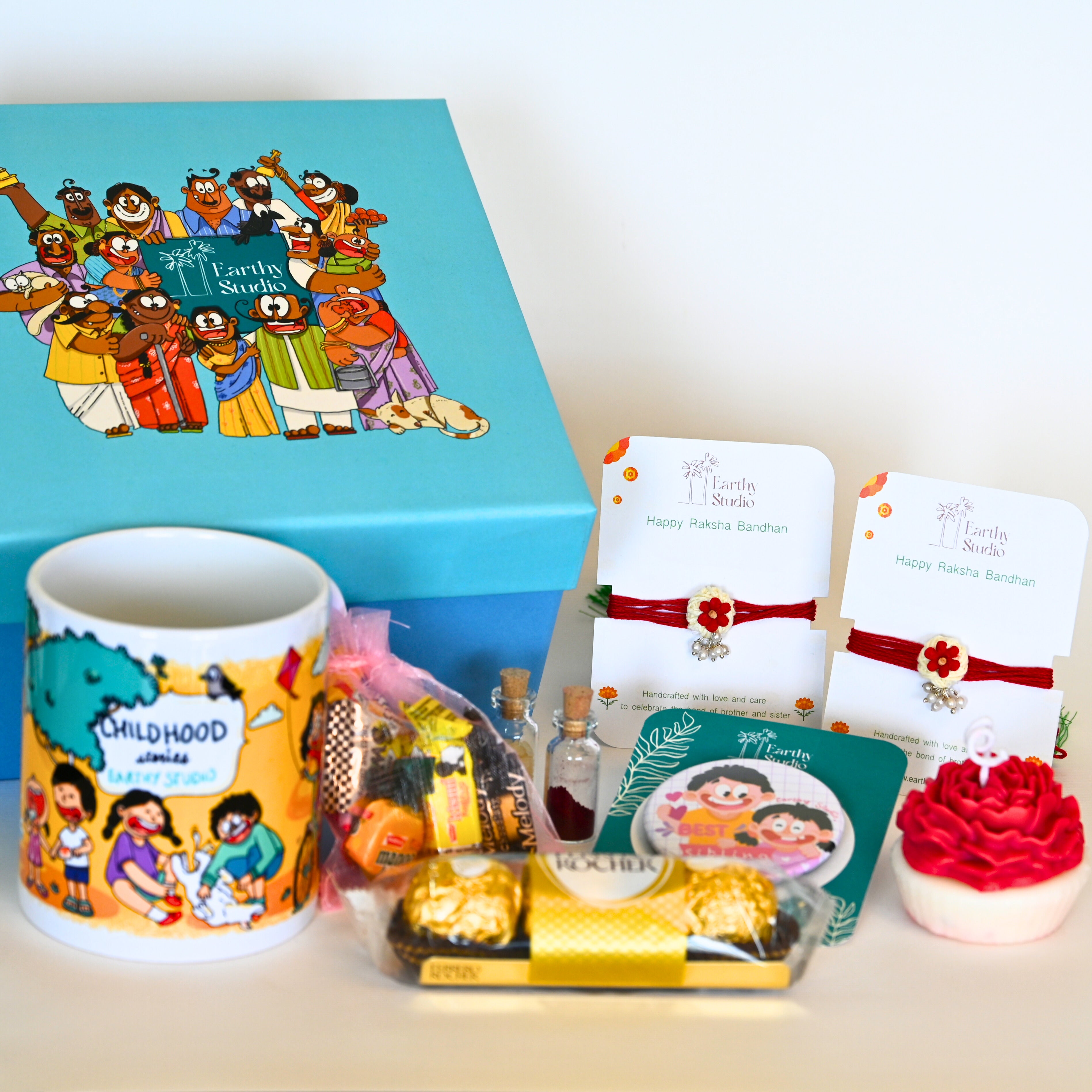 Flower Bead Rakhi Deluxe Gift Box