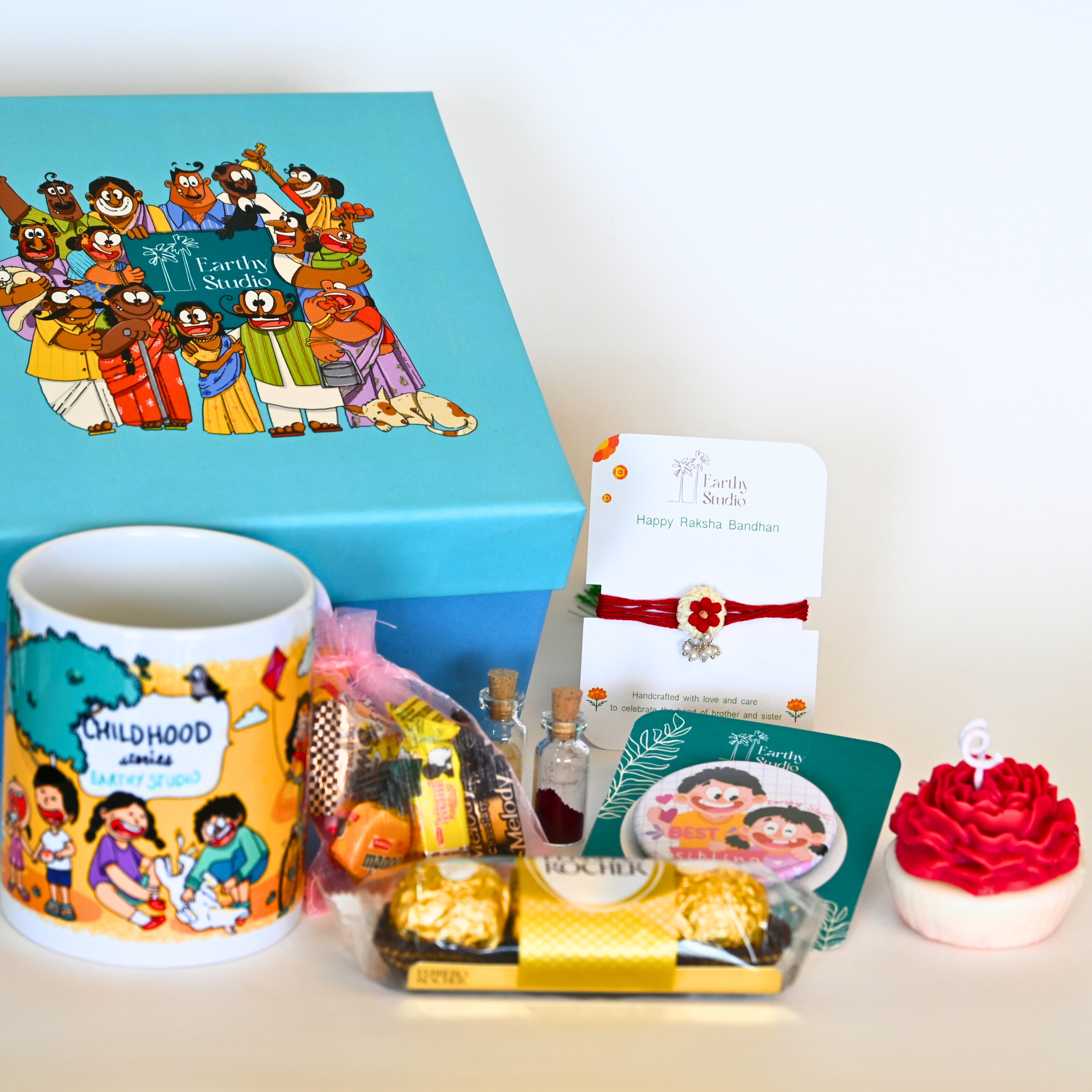 Flower Bead Rakhi Deluxe Gift Box